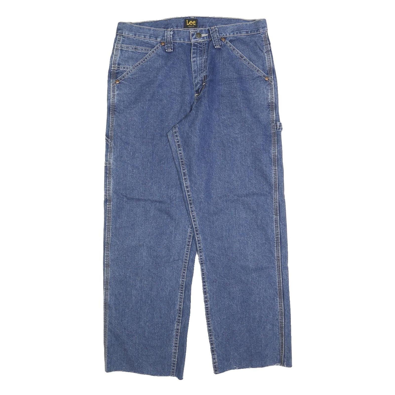 LEE Mens Denim Blue Loose Straight Cotton Blend W30 L27 Casual Workwear Jeans Refurbished - N/A refurbished available on Cerqular