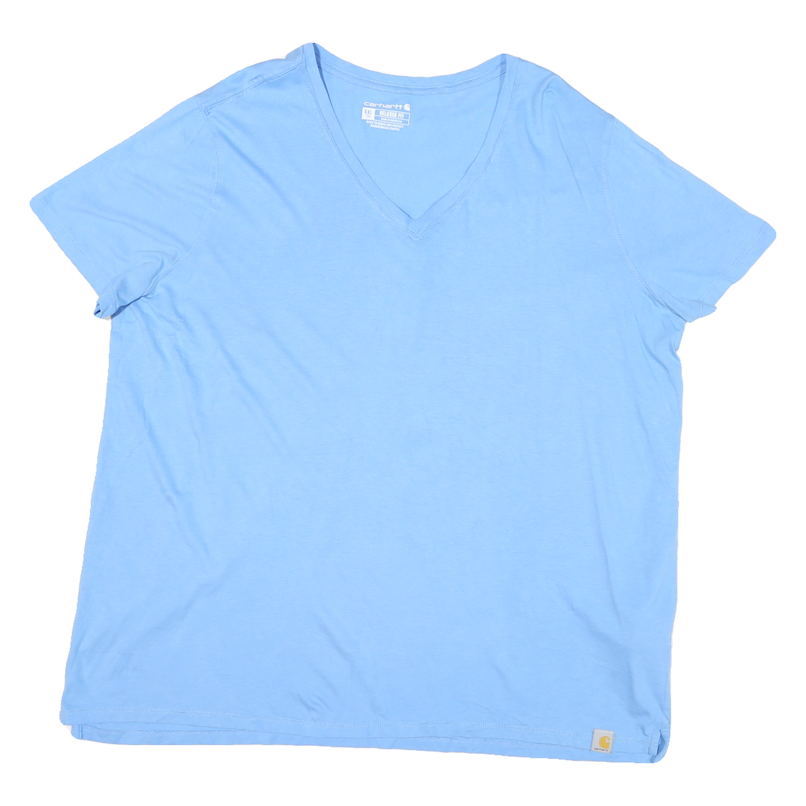 CARHARTT Mens Blue Relaxed Fit 2XL Short Sleeve V-Neck Cotton Blend T-Shirt Refurbished - N/A refurbished available on Cerqular