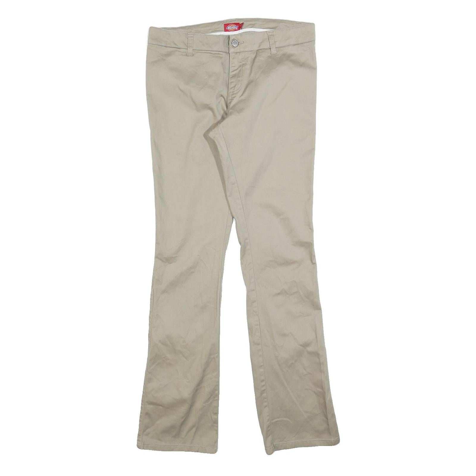DICKIES Womens Cotton Blend Beige Slim Straight Trousers W32 L32 Workwear Zip Refurbished - N/A refurbished available on Cerqular