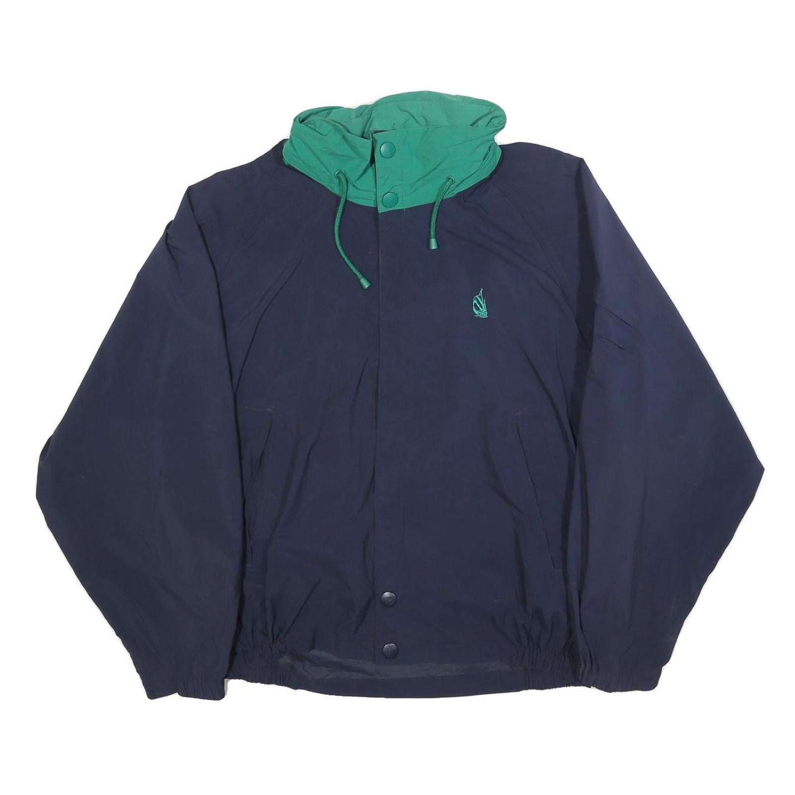 NAUTICA Mens Blue & Green Outdoor Jacket L Nylon Plain Zip Closure Refurbished - N/A refurbished available on Cerqular