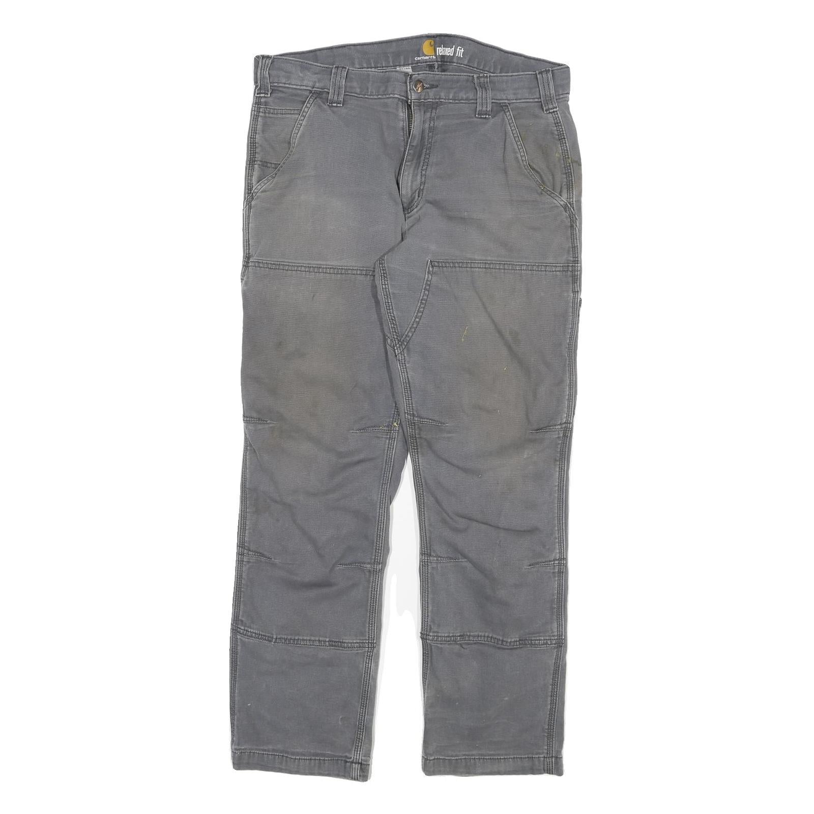 CARHARTT Mens Cotton Blend Grey Relaxed Fit Straight Trousers W32 L30 Durable Refurbished - N/A refurbished available on Cerqular