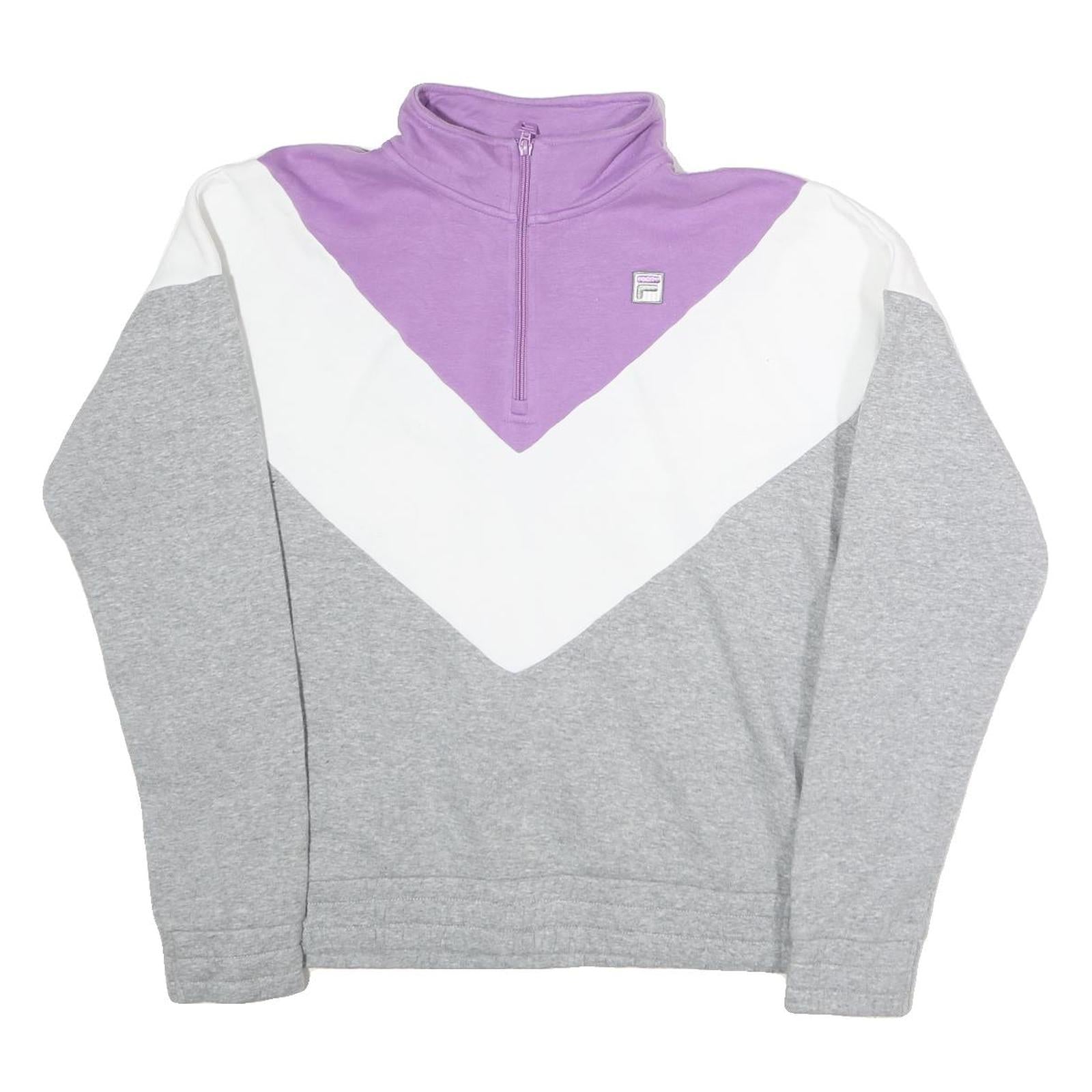 Buy FILA Mens Purple & White & Grey Half Zip XL Colourblock Cotton Sweatshirt Refurbished - $33.79 FILA Mens Purple & White & Grey Half Zip XL Colourblock Cotton Sweatshirt Refurbished - N/A refurbished available on Cerqular