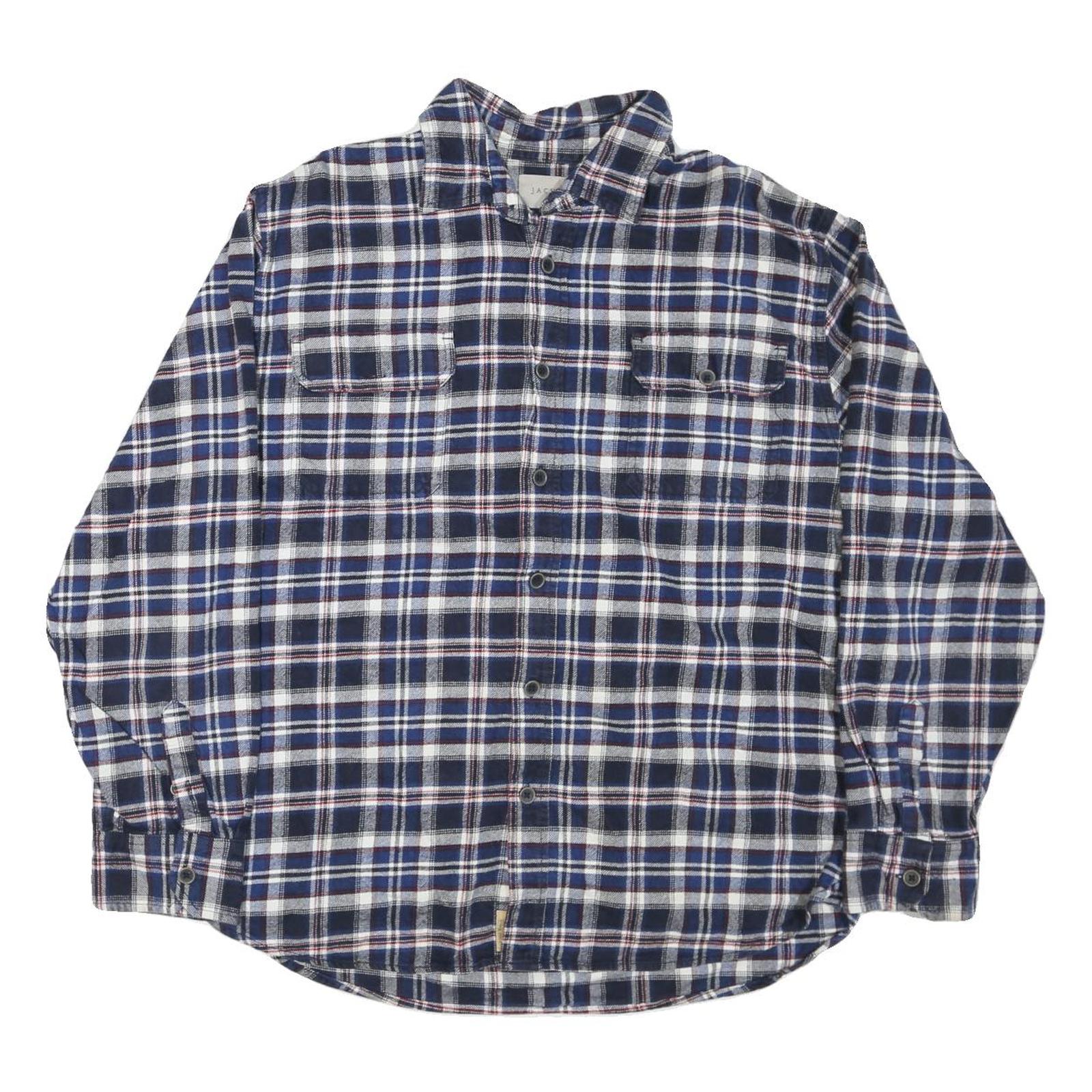 JACHS Mens Blue & White Check Shirt XL Cotton Blend Button Front Casual Refurbished - N/A refurbished available on Cerqular