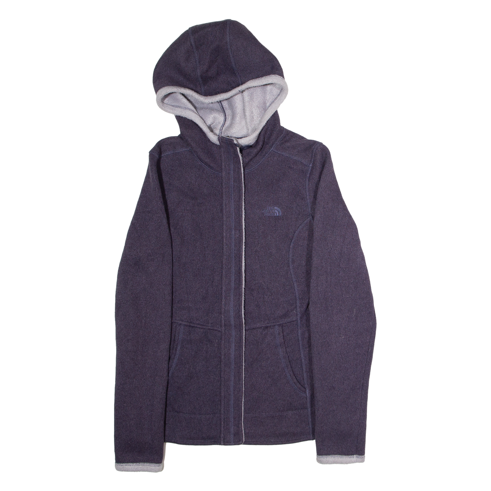 THE NORTH FACE Womens Fleece Jacket Purple Knit Hooded S Refurbished - N/A refurbished available on Cerqular