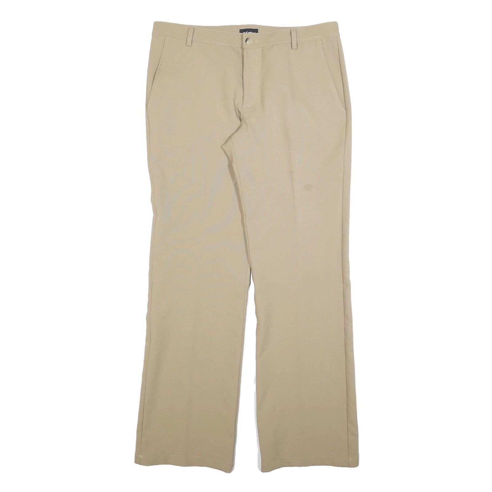 TIDE Mens Regular Beige Polyester Blend Zip Closure Trousers W35 L34 Chino Style Refurbished - N/A refurbished available on Cerqular