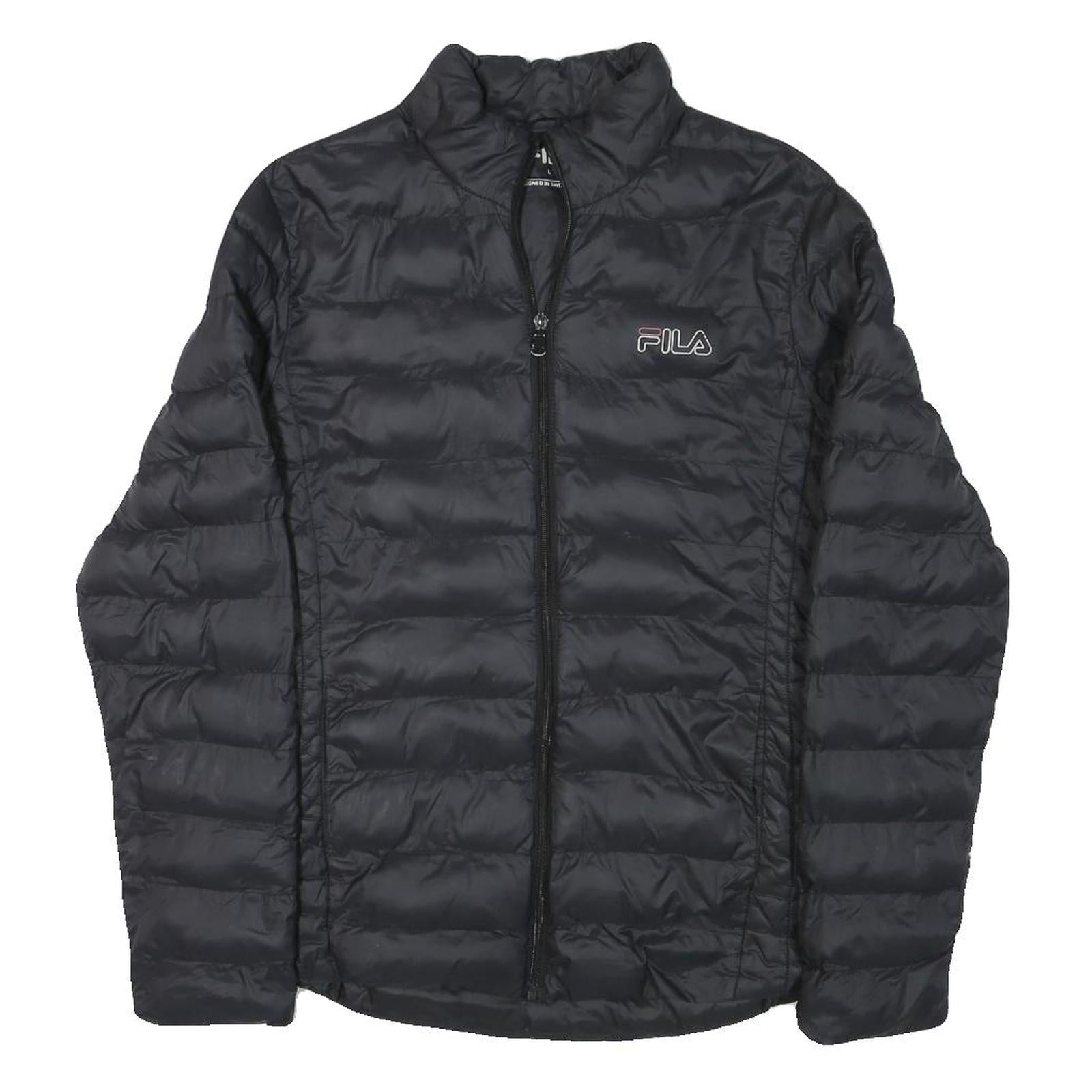 FILA Womens Black Outdoor Jacket L Polyester Blend Microfibre Plain Lightweight Refurbished - N/A refurbished available on Cerqular