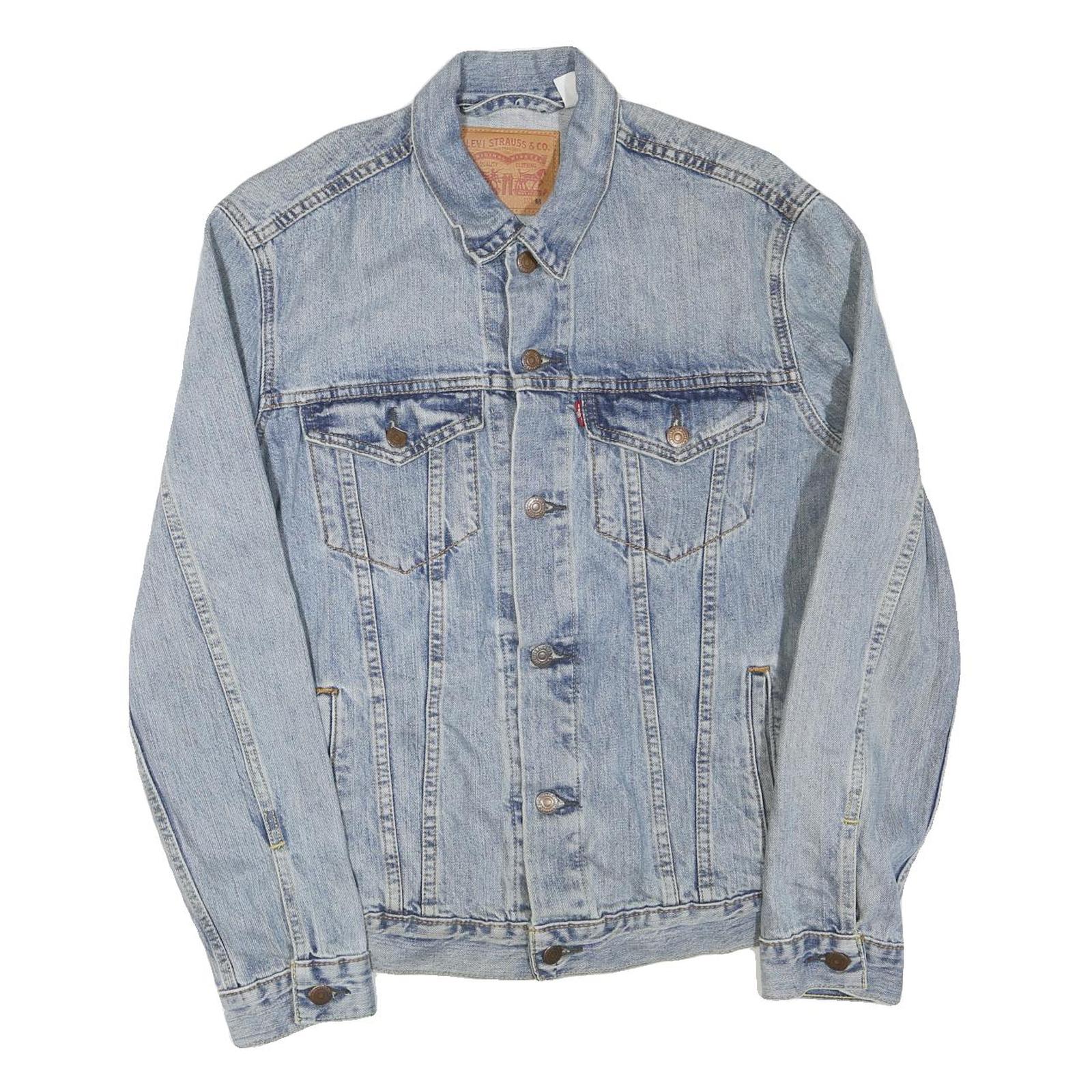 LEVI'S Mens Blue Cotton Blend Denim Jacket M Button Closure Classic Fit Casual Refurbished - N/A refurbished available on Cerqular