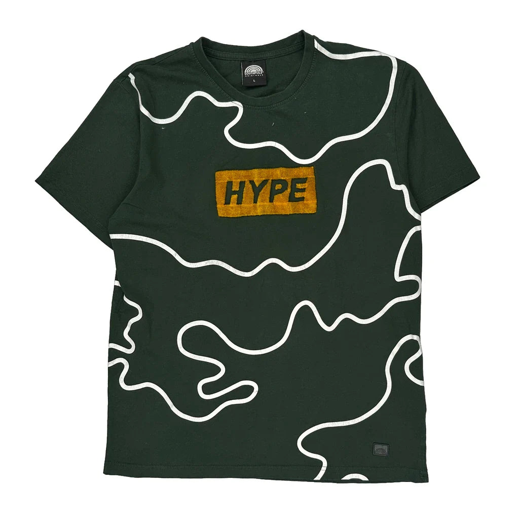Hype Southpole T-Shirt - Large Green Cotton Refurbished - Thrifted (note: this is a term often used to describe second- refurbished available on Cerqular