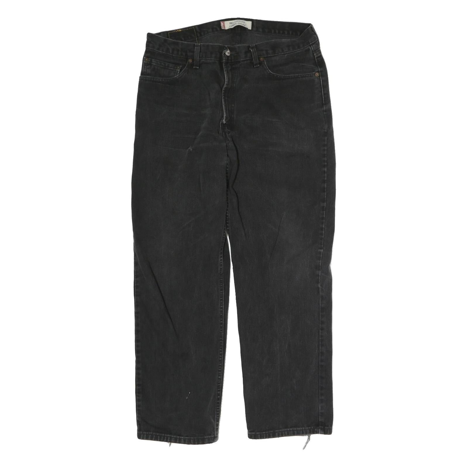 LEVI'S Mens Black Regular Fit Straight Denim Jeans W34 L29 Classic Zip Closure Refurbished - N/A refurbished available on Cerqular