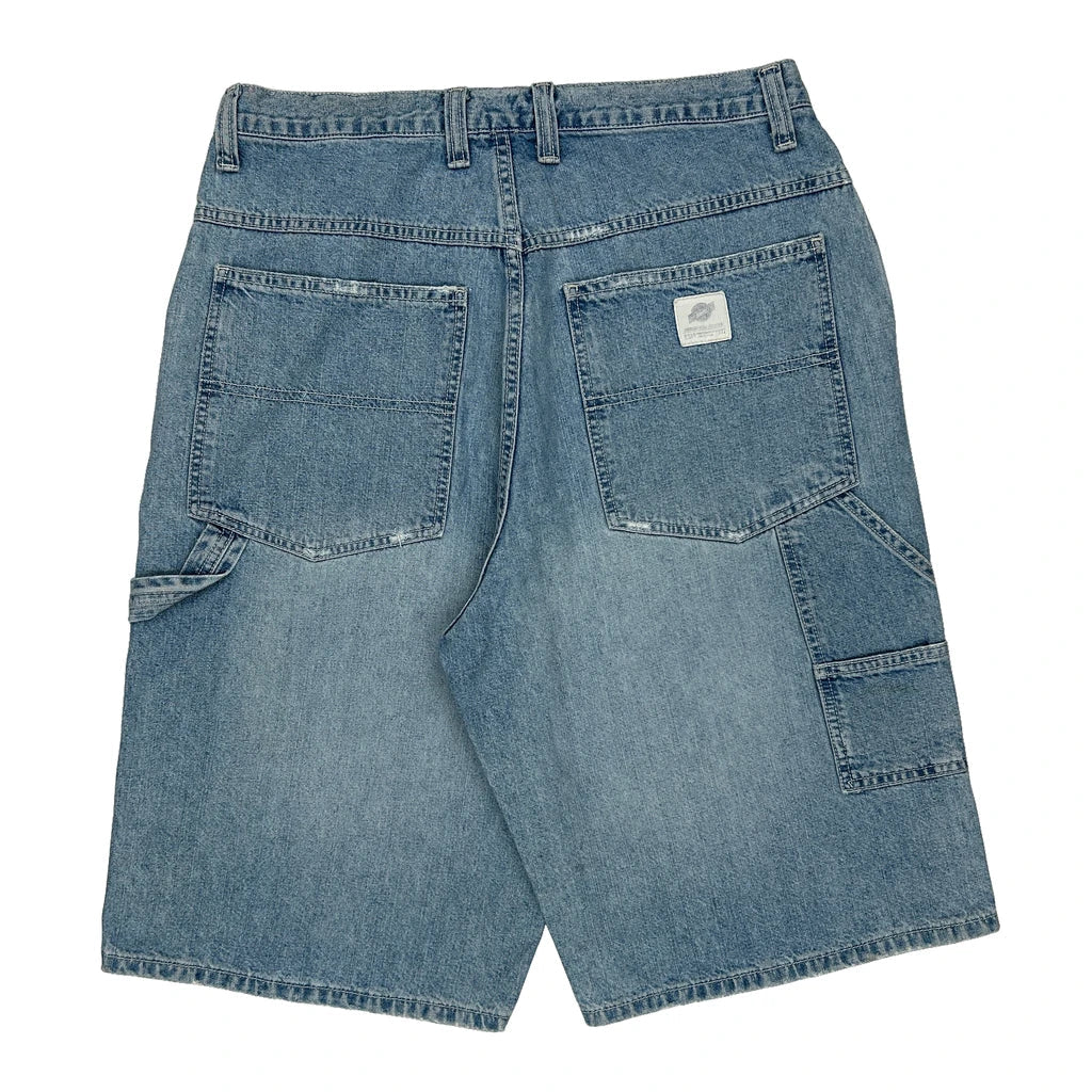 Lee Denim Shorts - 32W 11L Light Wash Cotton Refurbished - Thrifted (note: this is a term often used to describe second- refurbished available on Cerqular