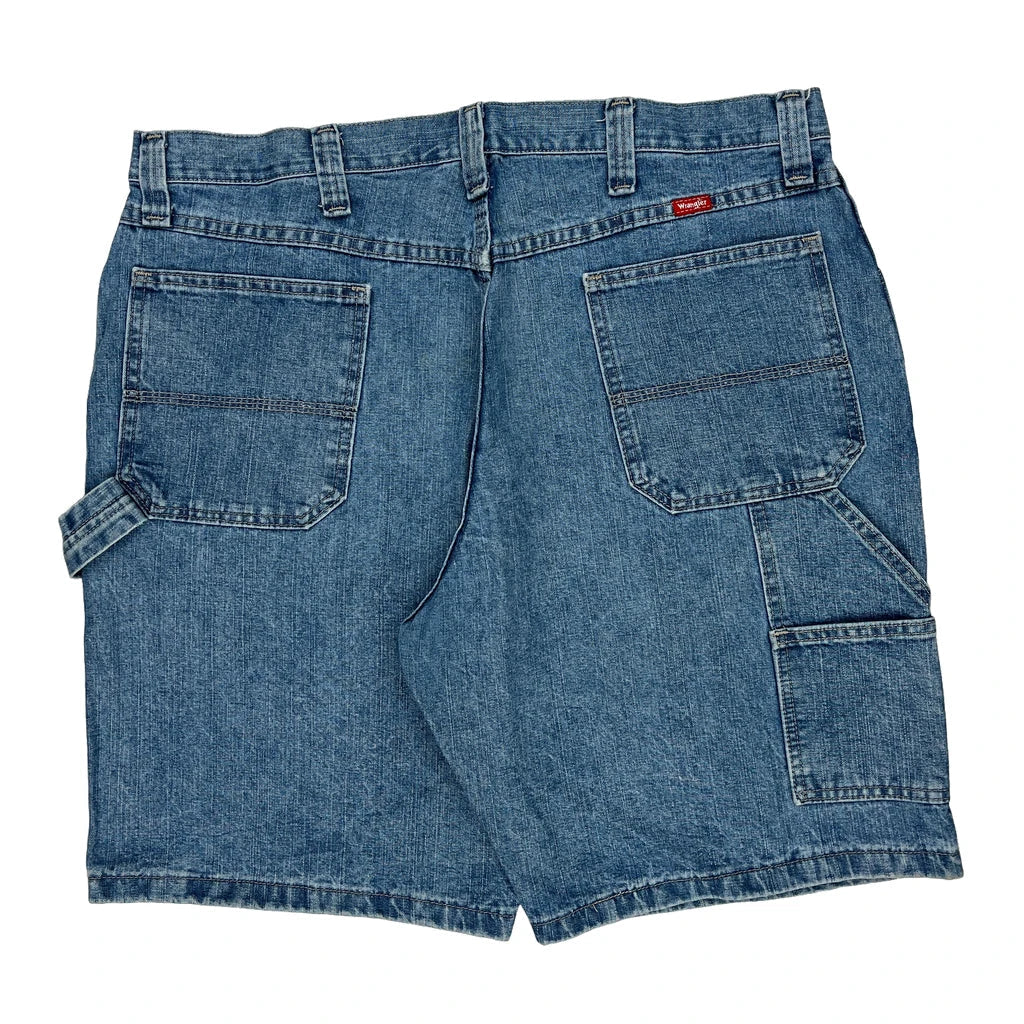 Wrangler Carpenter Shorts - 36W 10L Blue Cotton Refurbished - Thrifted (note: this is a term often used to describe second- refurbished available on Cerqular