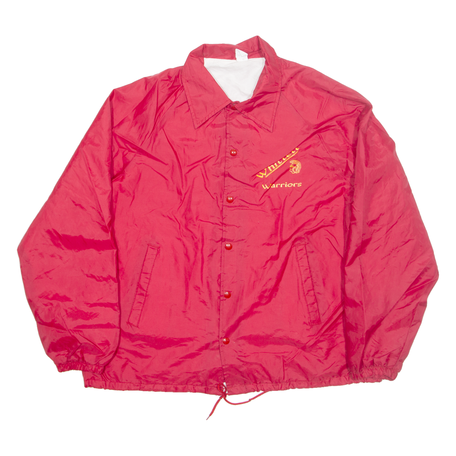 Whittell Warriors Mens Coach Jacket Red Nylon USA XL Refurbished - N/A refurbished available on Cerqular
