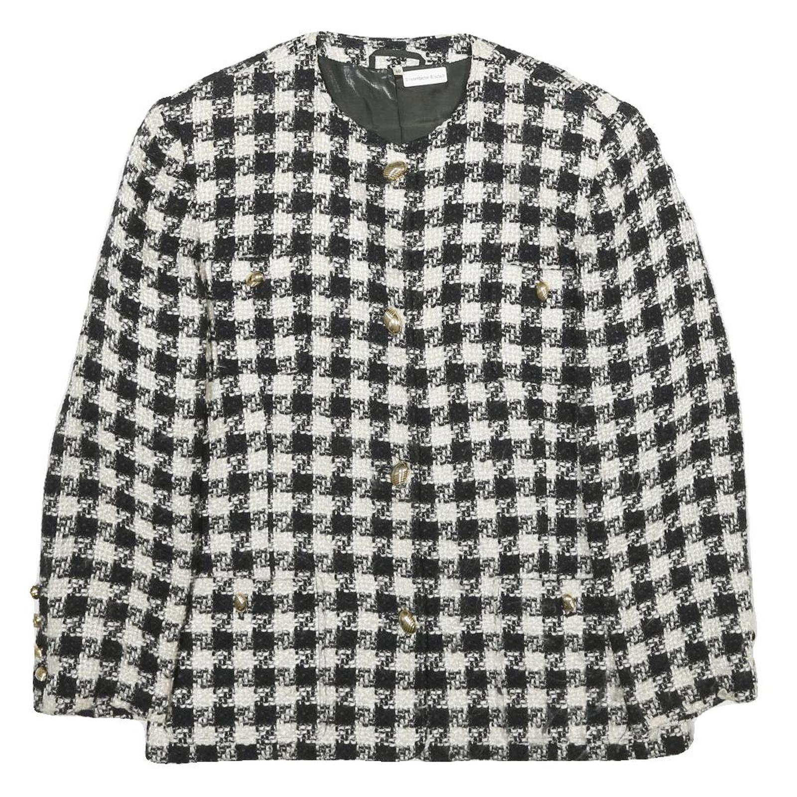 Buy Womens Black & White Check Wool Blend Button Jacket UK 12 Classic Tailored Style Refurbished - $48.09 Womens Black & White Check Wool Blend Button Jacket UK 12 Classic Tailored Style Refurbished - N/A refurbished available on Cerqular