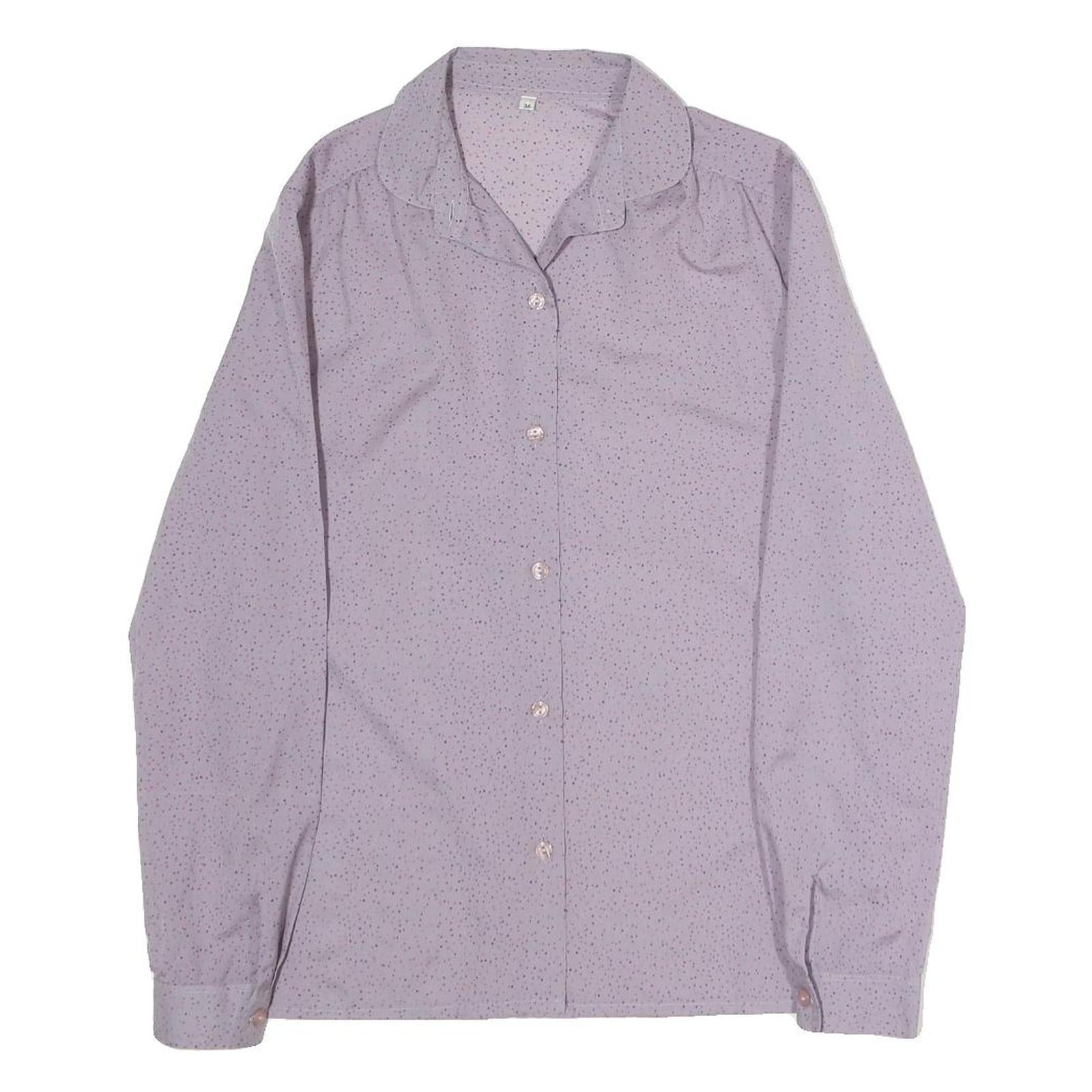 Womens Purple Printed Shirt Long Sleeve Button Neck M Lightweight Refurbished - N/A refurbished available on Cerqular