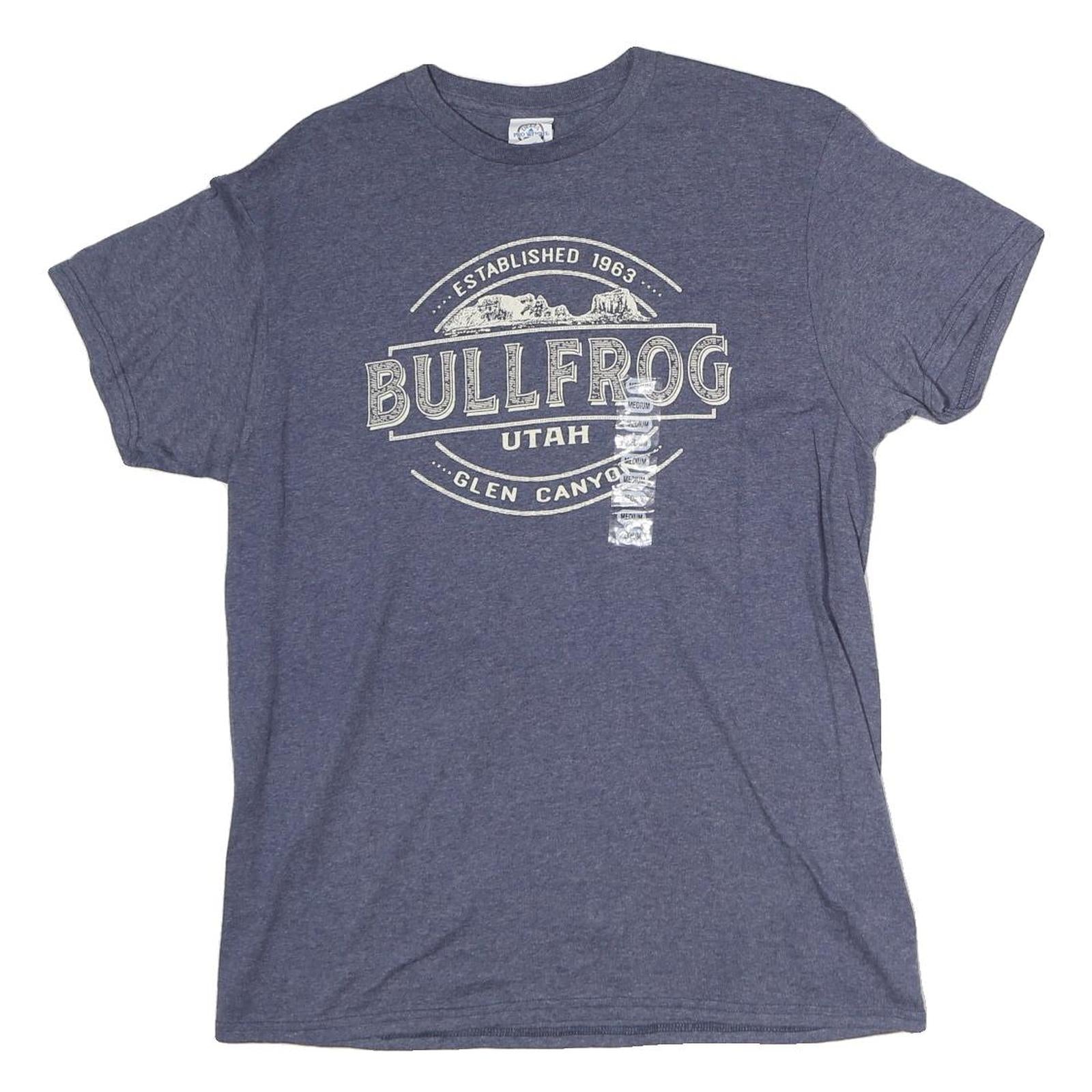 DELTA Mens Blue Bullfrog Utah Graphic T-Shirt M Short Sleeve Crew Neck Cotton Refurbished - N/A refurbished available on Cerqular