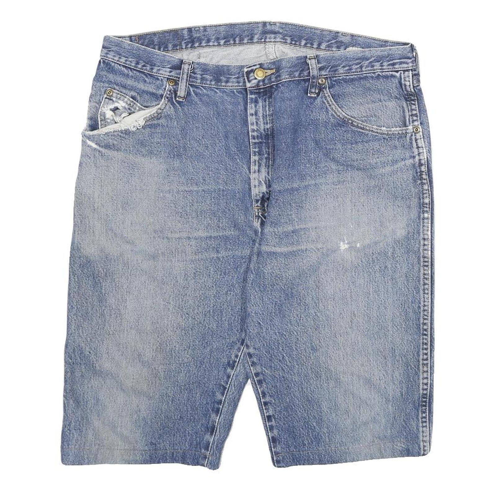 WRANGLER Mens Denim Blue Casual Shorts 2XL W35 Cotton Blend Comfortable Stylish Refurbished - N/A refurbished available on Cerqular