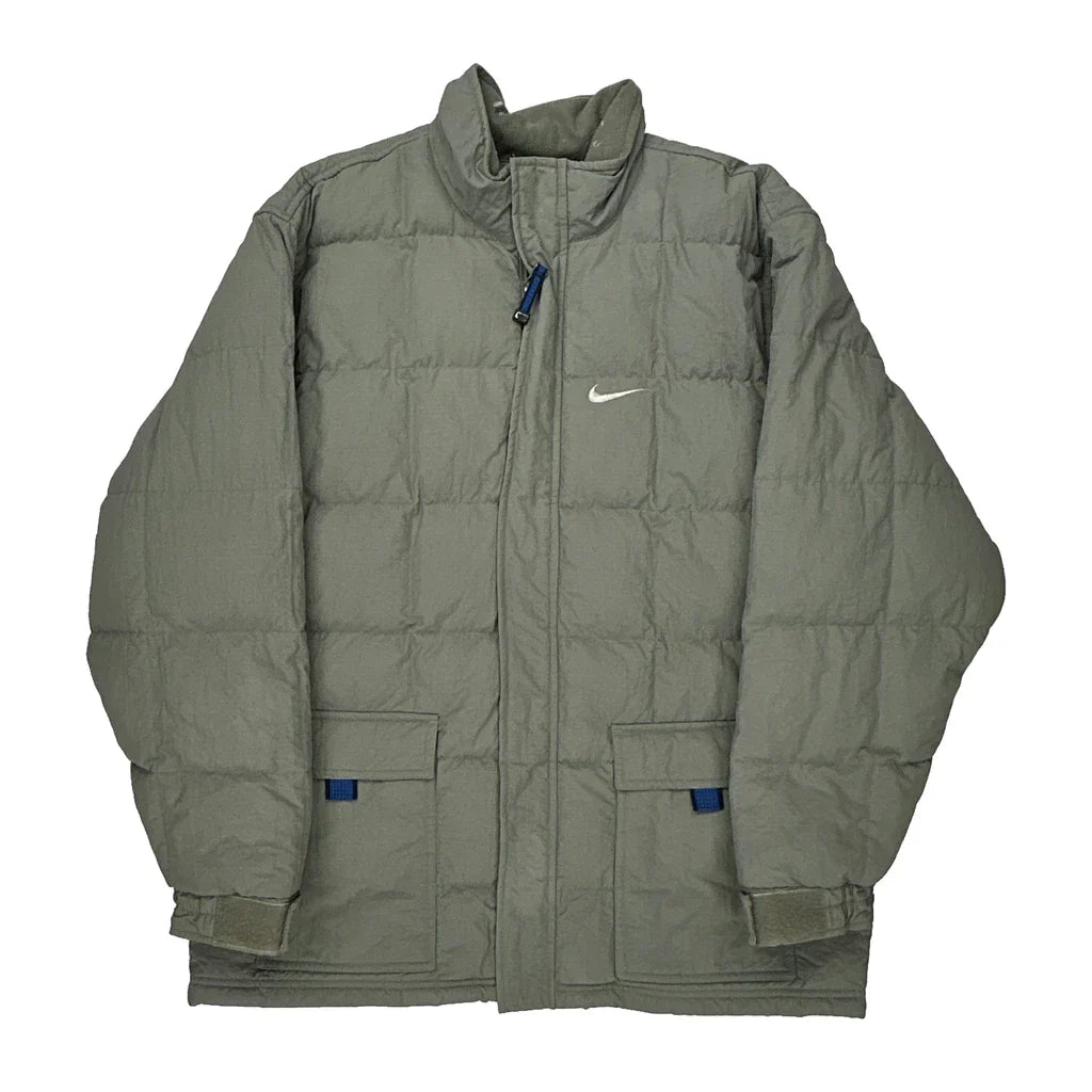 Nike Puffer - XL Grey Polyester Refurbished - Thrifted (note: this is a term often used to describe second- refurbished available on Cerqular