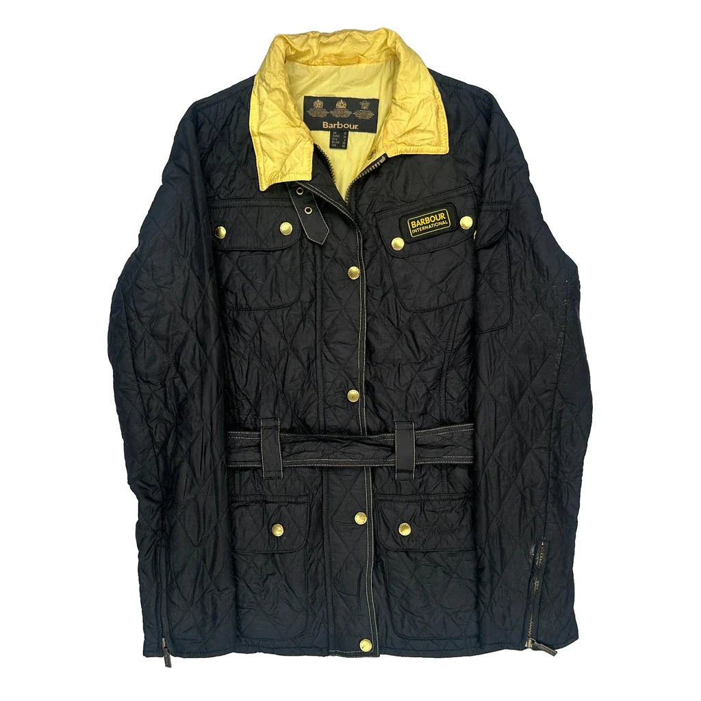 Barbour Coat - Small Black Polyester Refurbished - Thrifted (note: this is a term often used to describe second- refurbished available on Cerqular