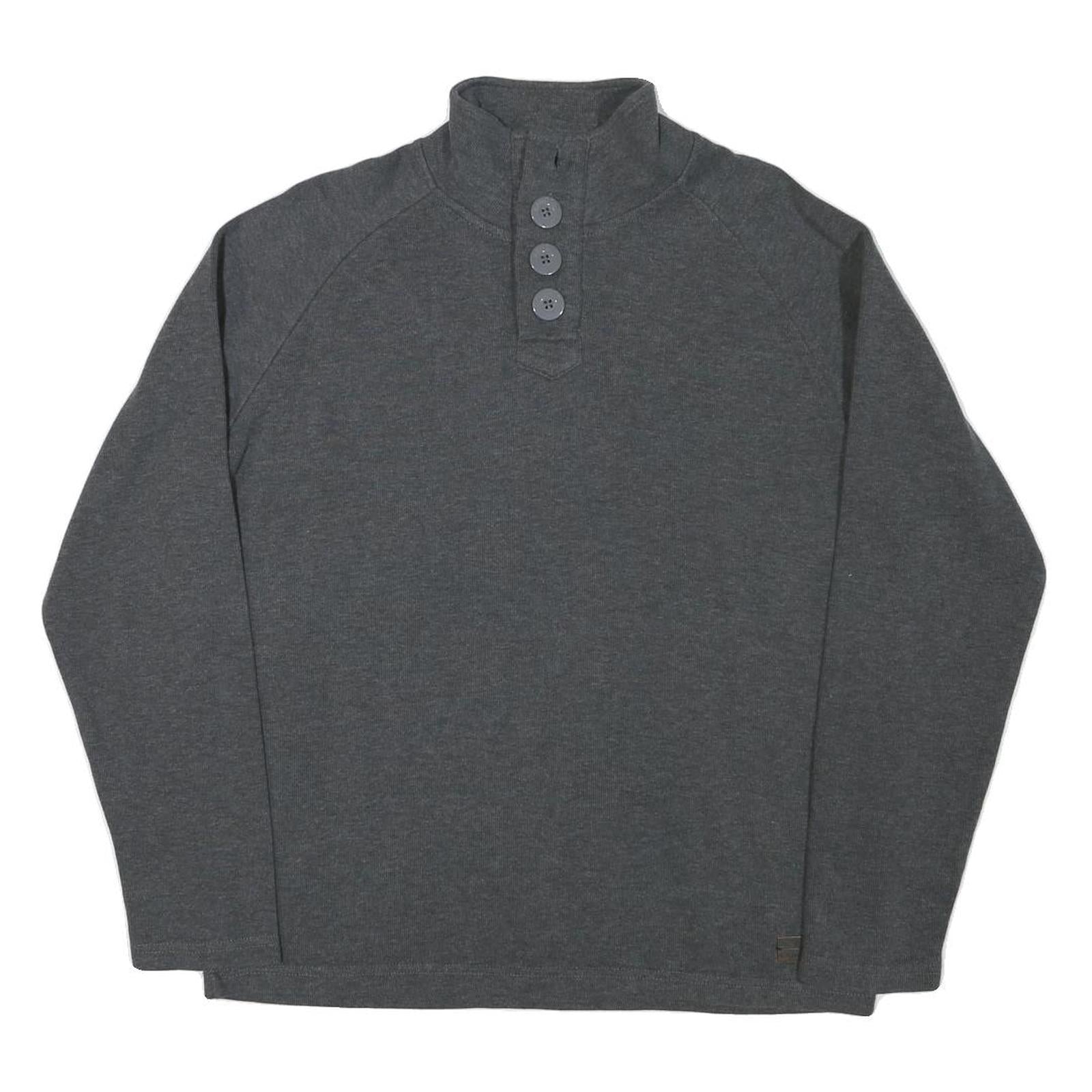 KANGOL Mens Grey Cotton Blend Plain Button Neck Basic Knit Jumper M Casual Refurbished - N/A refurbished available on Cerqular