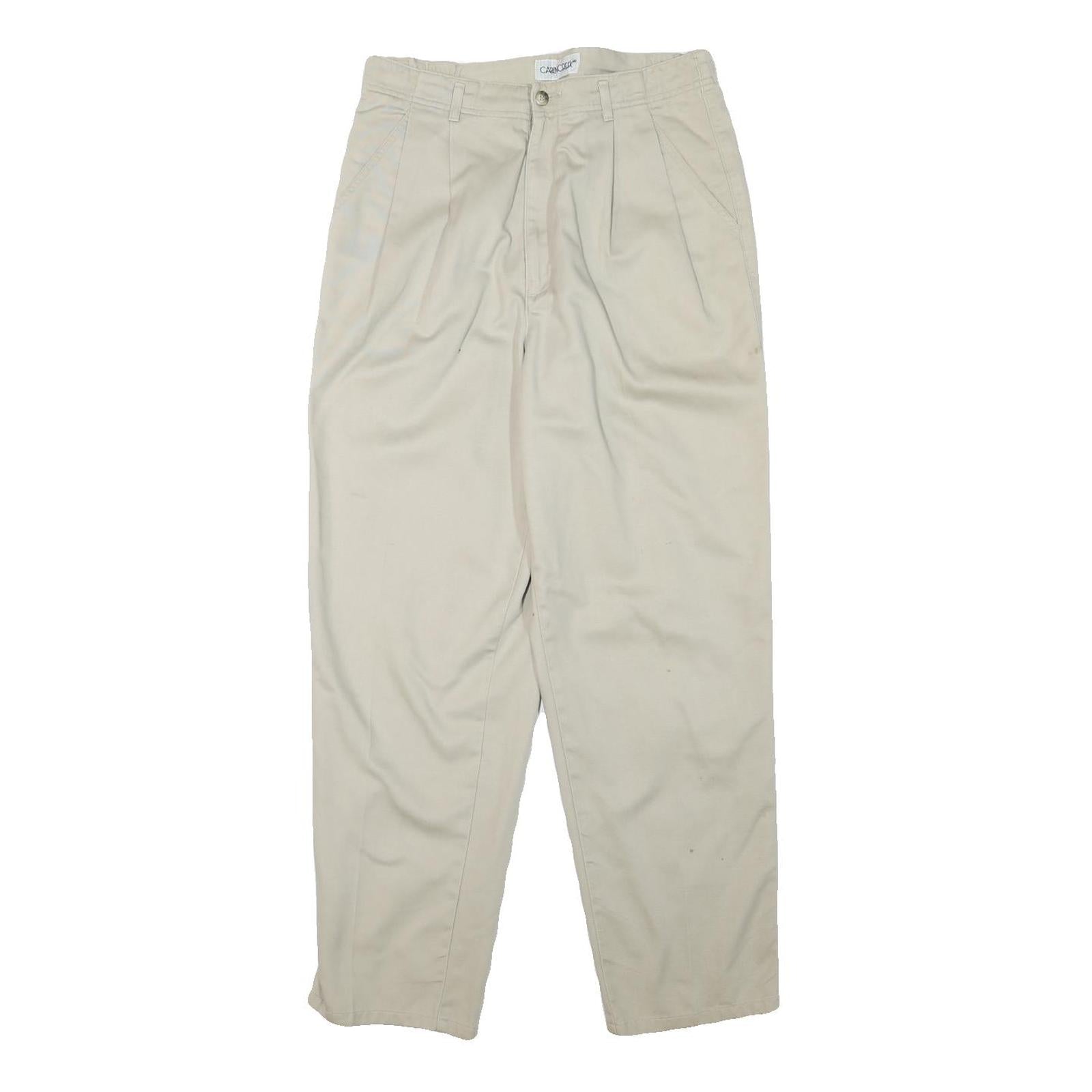 CABIN CREEK Mens Cotton Blend Beige Relaxed Straight Leg Trousers W28 L27 Casual Refurbished - N/A refurbished available on Cerqular