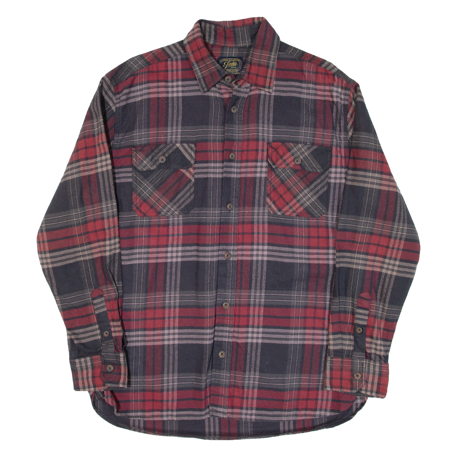 JACHS Mens Flannel Shirt Red Check Long Sleeve L Refurbished - N/A refurbished available on Cerqular