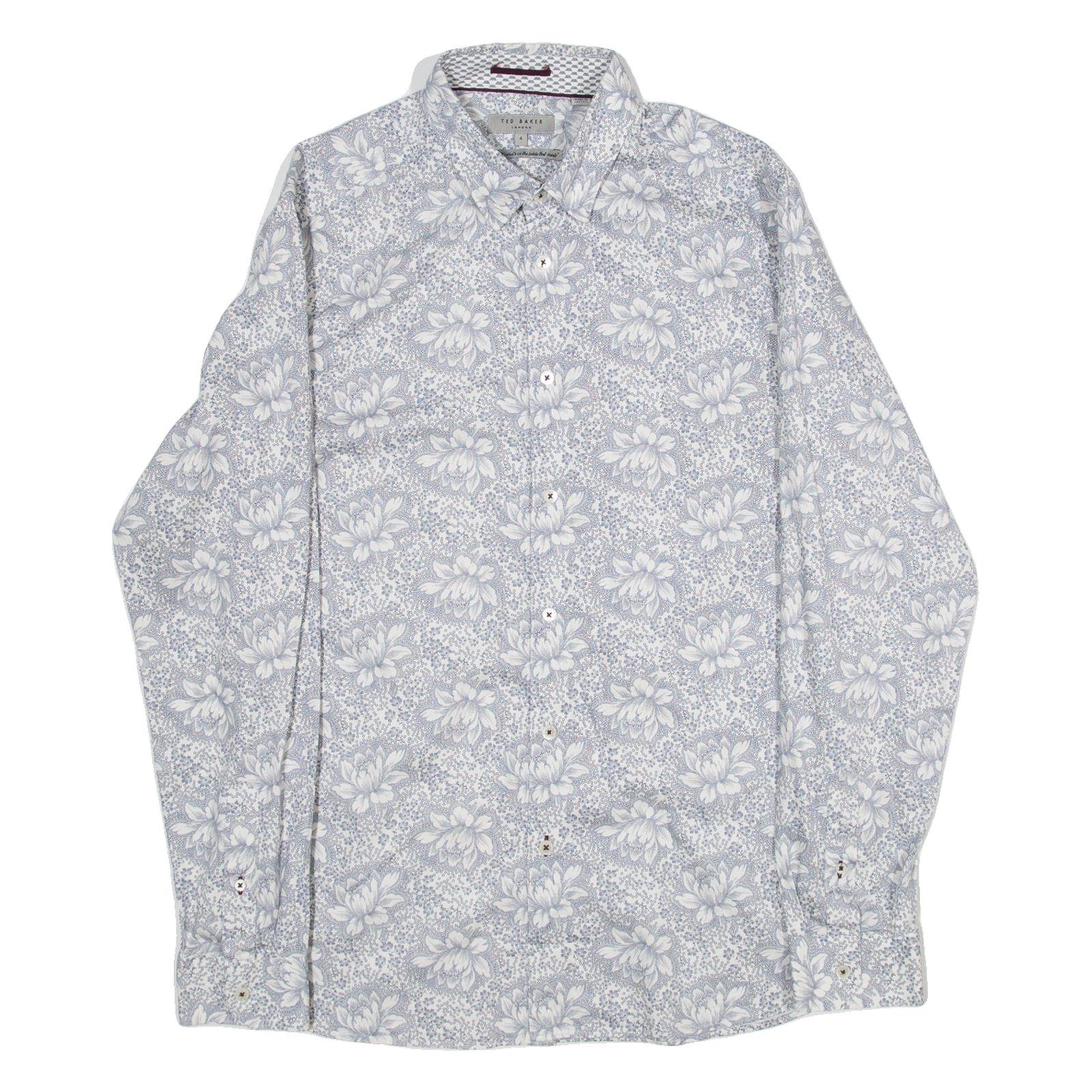 TED BAKER Mens Shirt Blue Floral Long Sleeve M Refurbished - N/A refurbished available on Cerqular