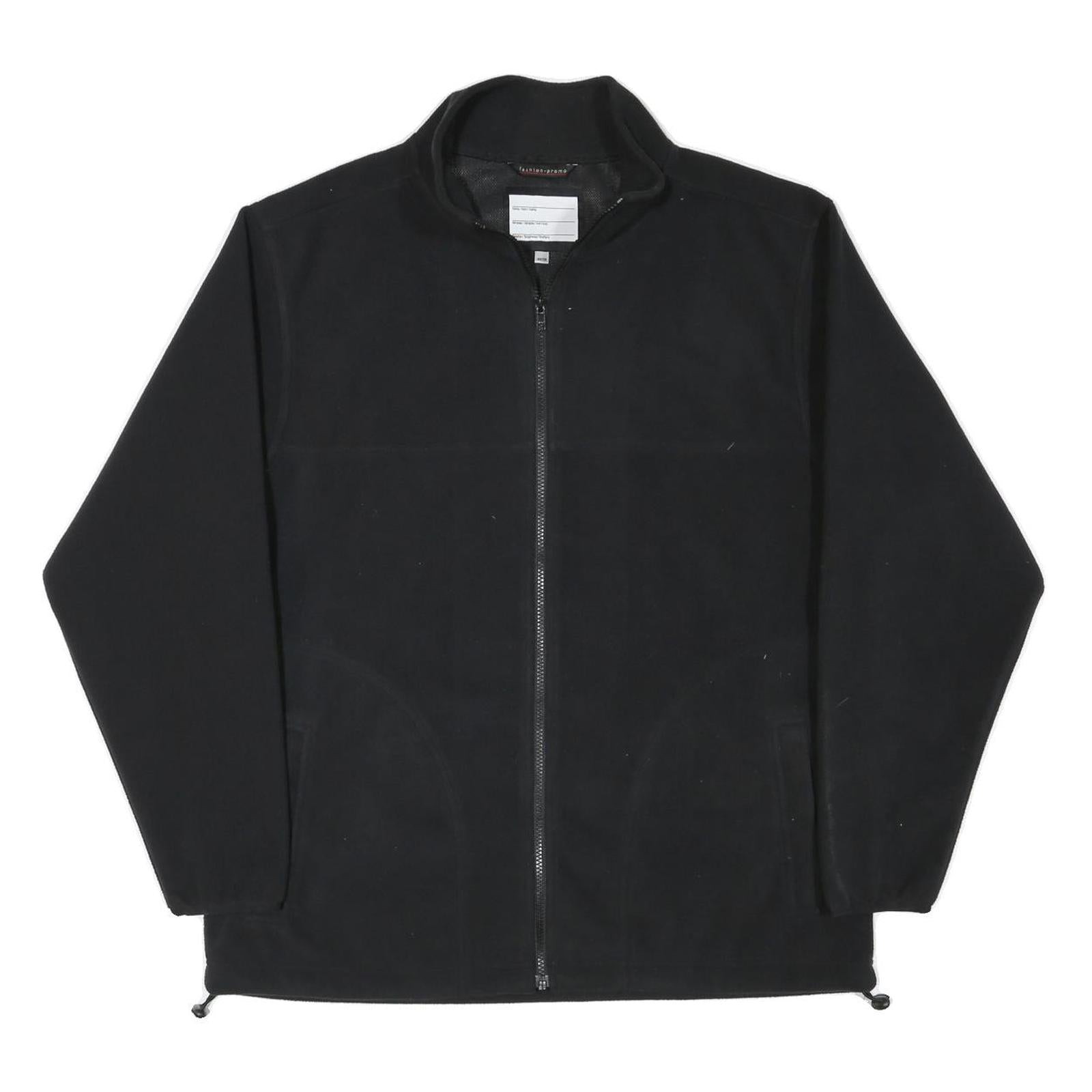 FASHION PROMO Mens Black Jacket L Polyester Blend Plain Zip Casual Outdoor Refurbished - N/A refurbished available on Cerqular