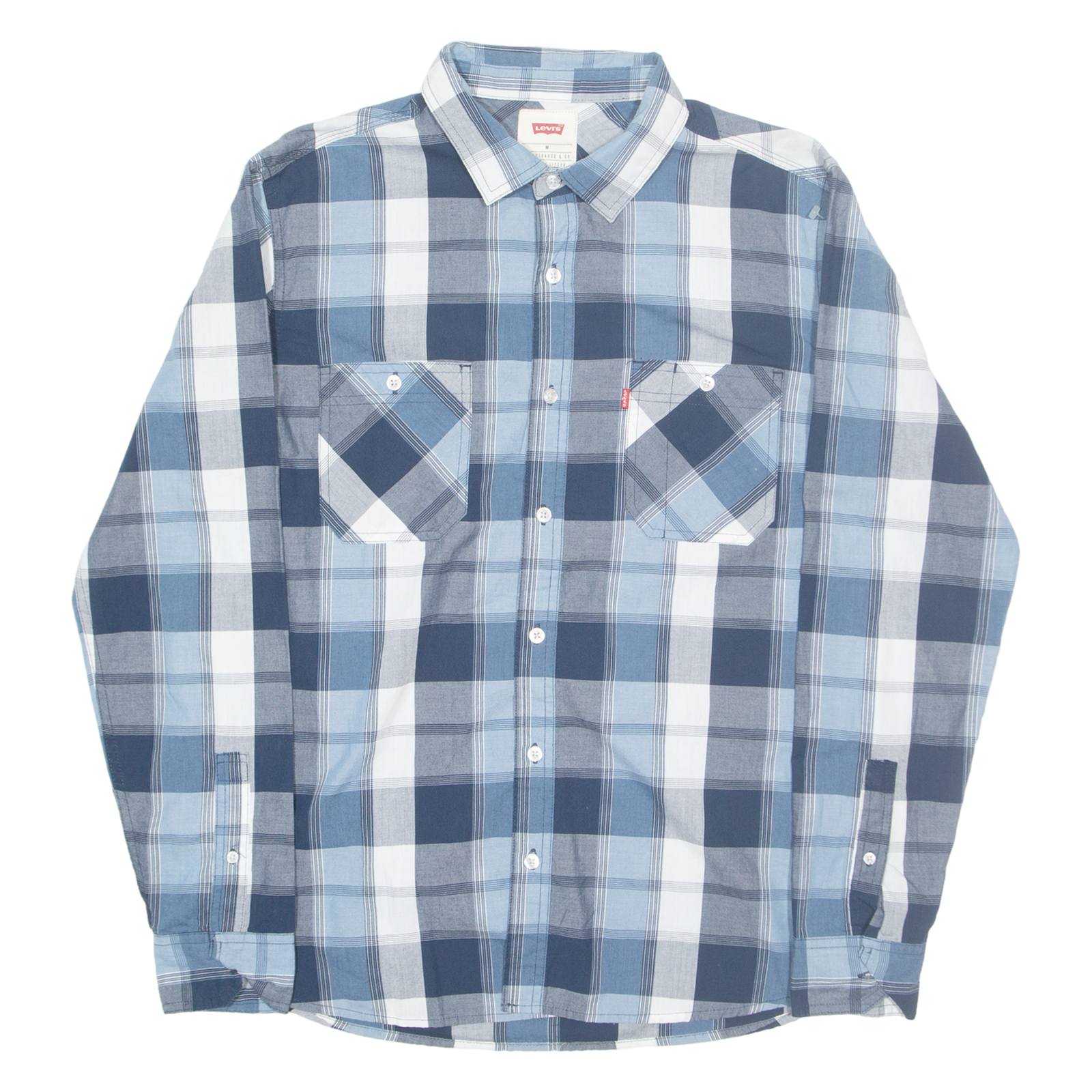 LEVI'S Mens Shirt Blue Check Long Sleeve M Refurbished - N/A refurbished available on Cerqular