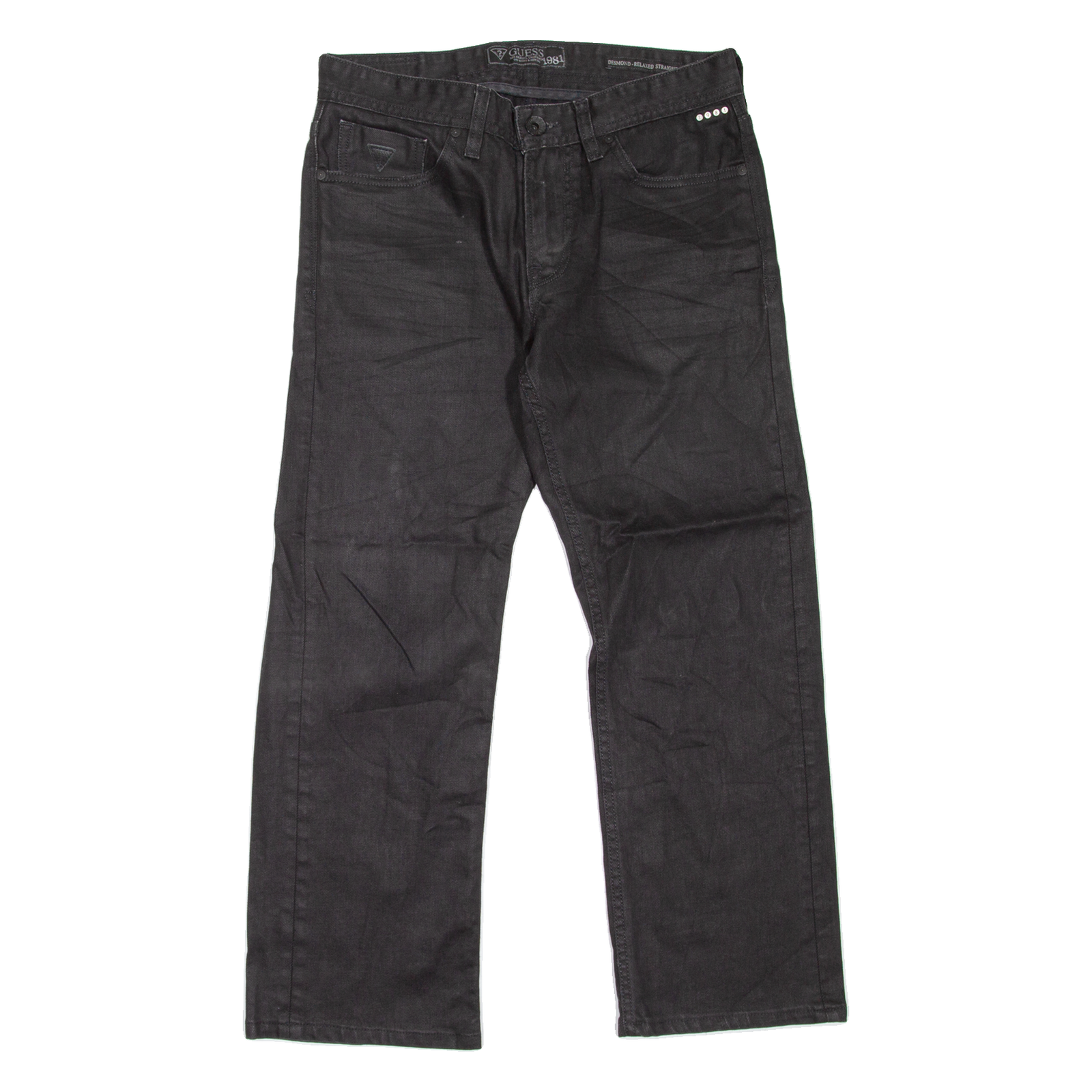 GUESS Desmond Mens Jeans Black Relaxed Straight W32 L26 Refurbished - N/A refurbished available on Cerqular