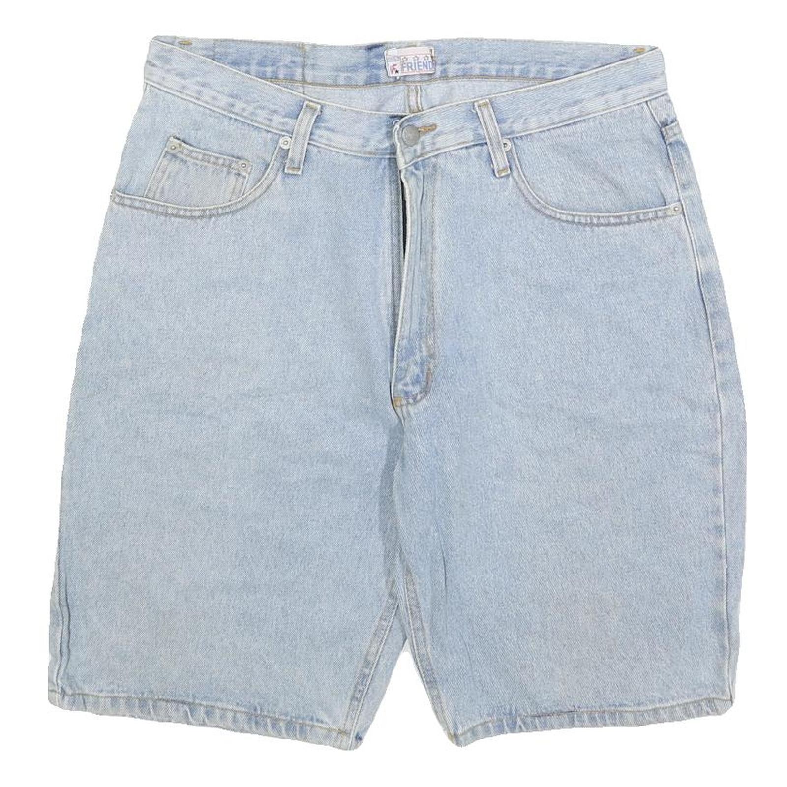 FRIEND Mens Shorts Blue Denim Casual M W32 Cotton Blend Classic Fit Refurbished - N/A refurbished available on Cerqular