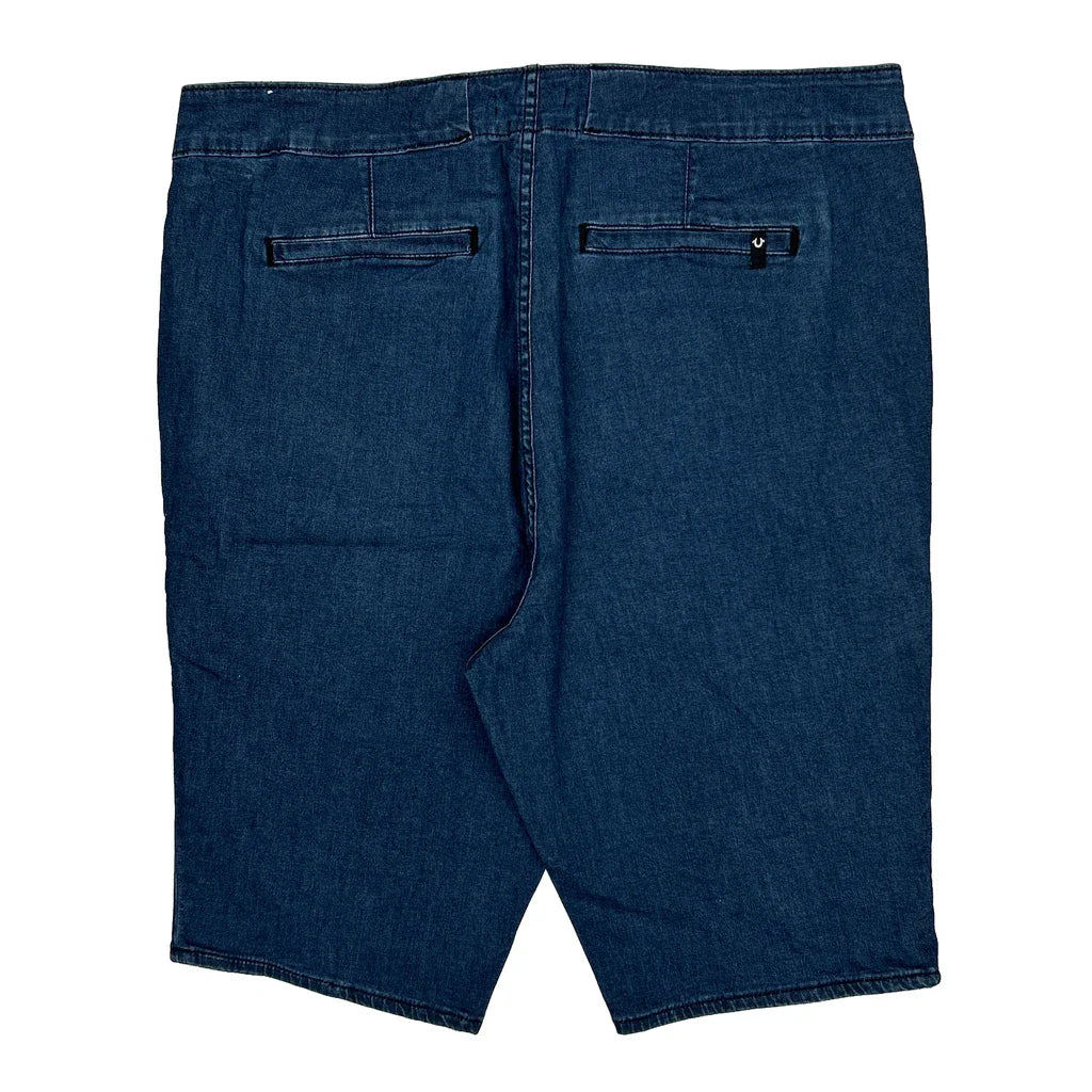 True Religion Denim Shorts - 40W 11L Blue Cotton Refurbished - Thrifted (note: this is a term often used to describe second- refurbished available on Cerqular
