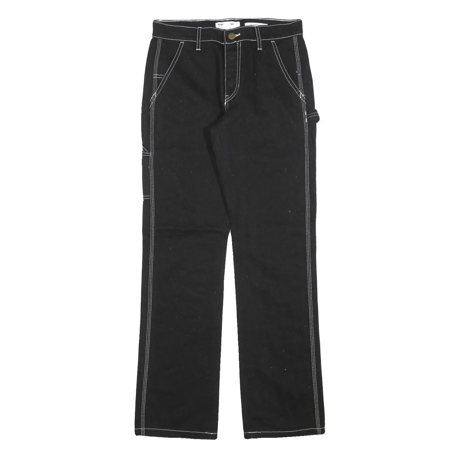 AMERICAN APPAREL Womens Regular Black Denim Jeans W28 L32 Contrast Stitching Zip Refurbished - N/A refurbished available on Cerqular