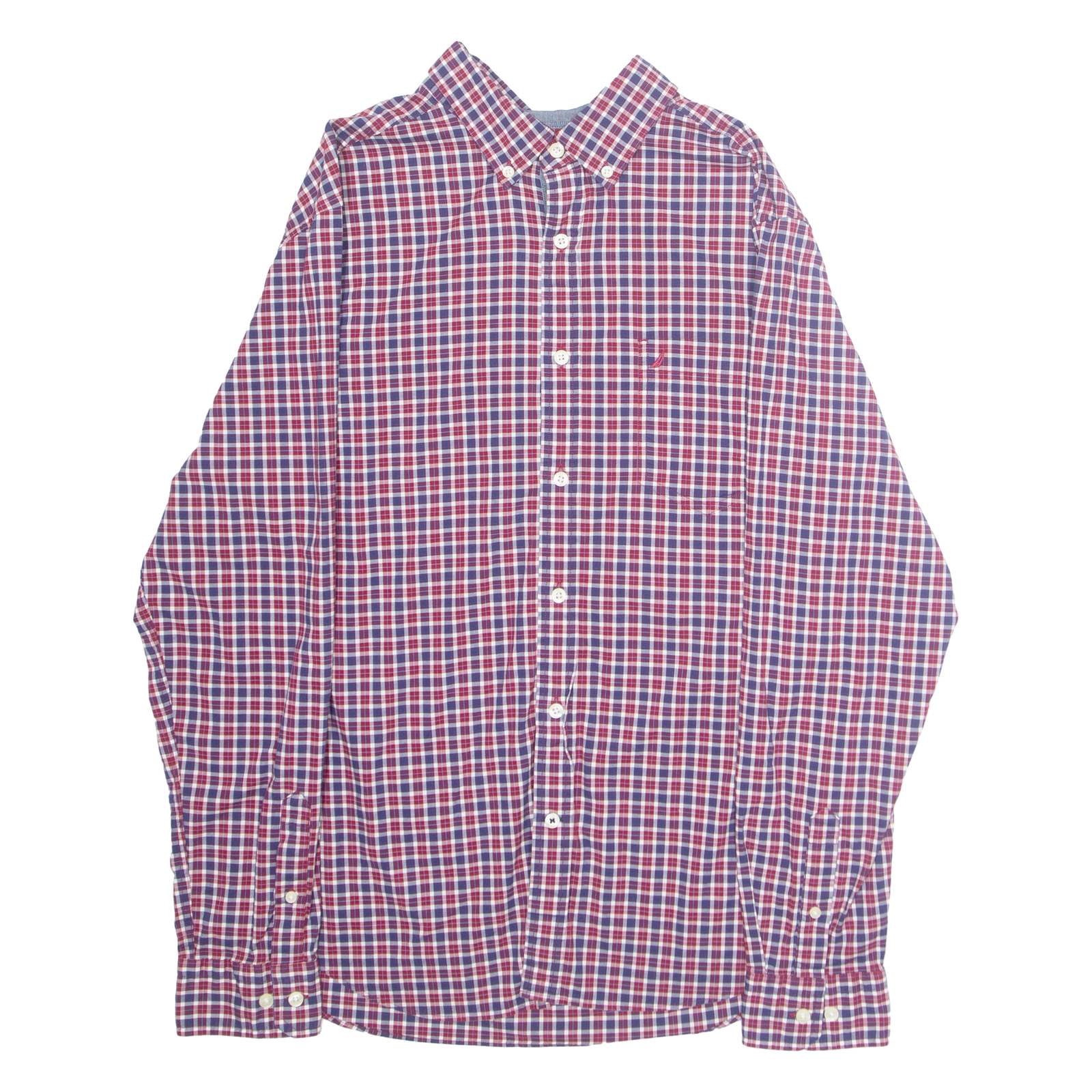 NAUTICA Classic Fit Mens Shirt Red Check Long Sleeve L Refurbished - N/A refurbished available on Cerqular