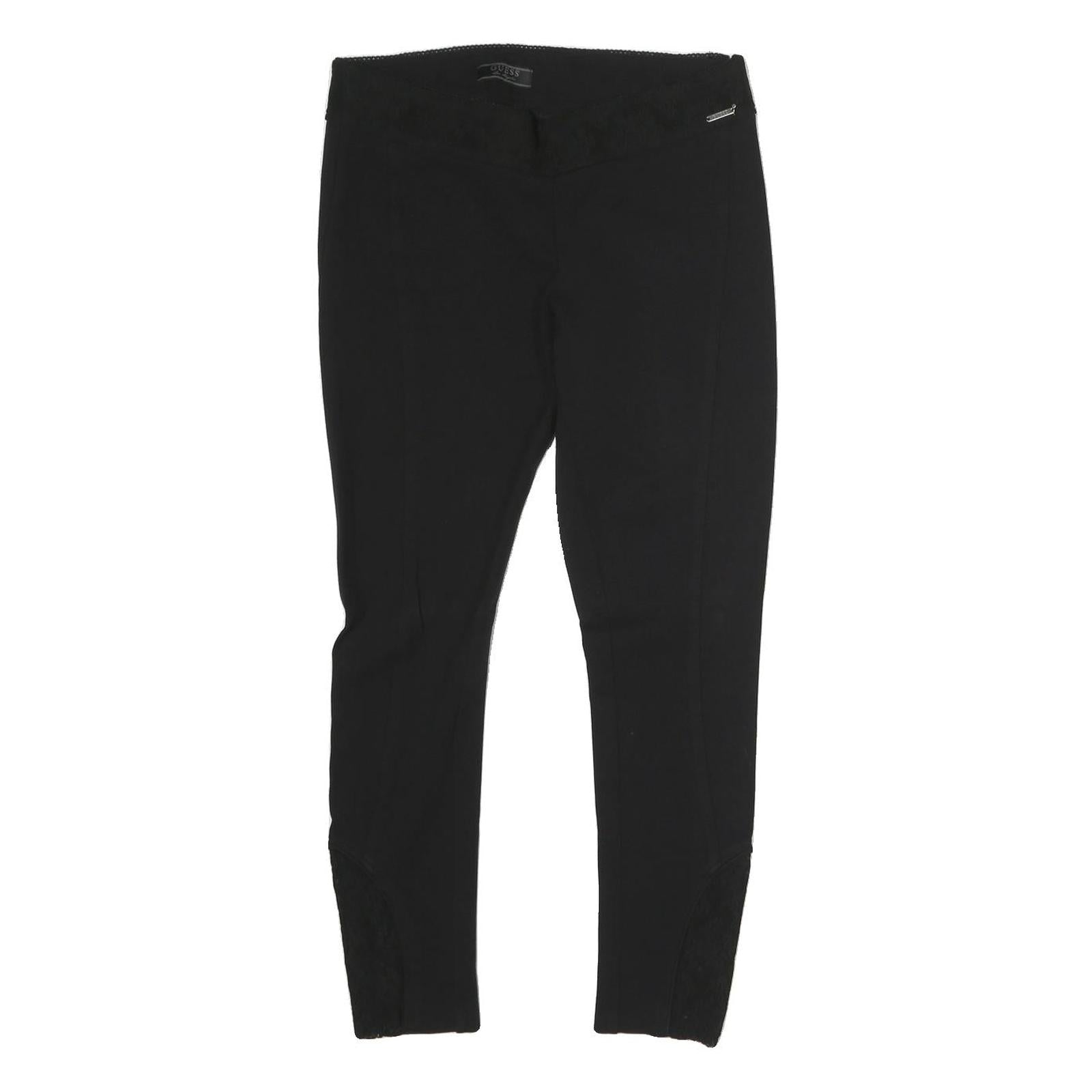 GUESS Womens Black Slim Trousers W32 L26 Stretch Zip Closure Stylish Refurbished - N/A refurbished available on Cerqular