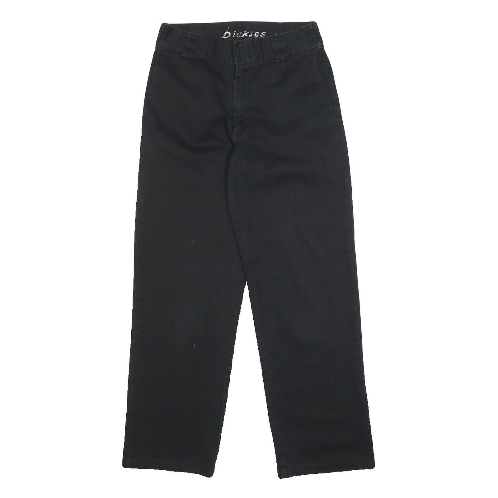 DICKIES Womens Black Cotton Blend Relaxed Straight Trousers W25 L27 Zip Closure Refurbished - N/A refurbished available on Cerqular