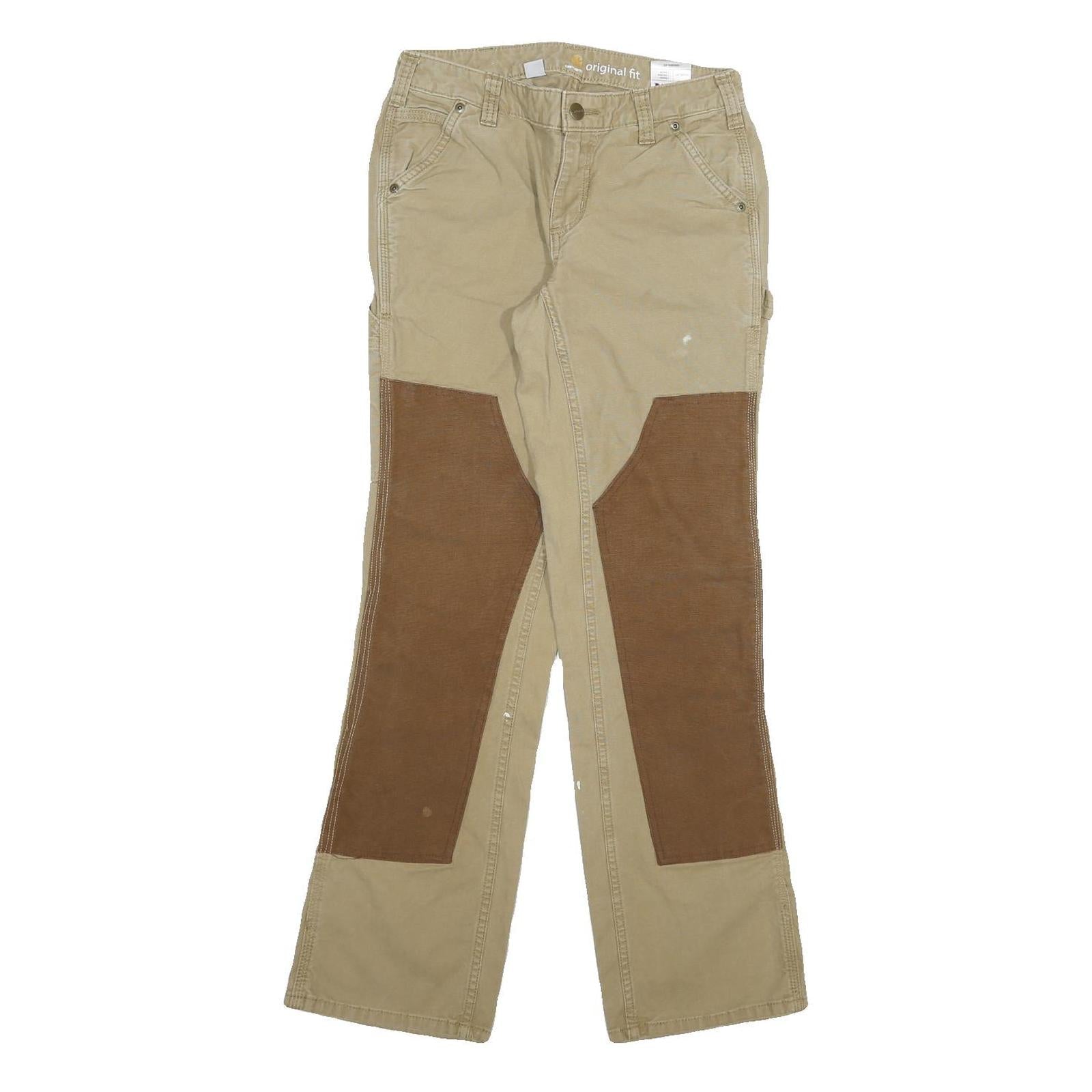 DICKIES Womens Cotton Blend Beige & Brown Regular Straight Trousers W27 L30 Refurbished - N/A refurbished available on Cerqular