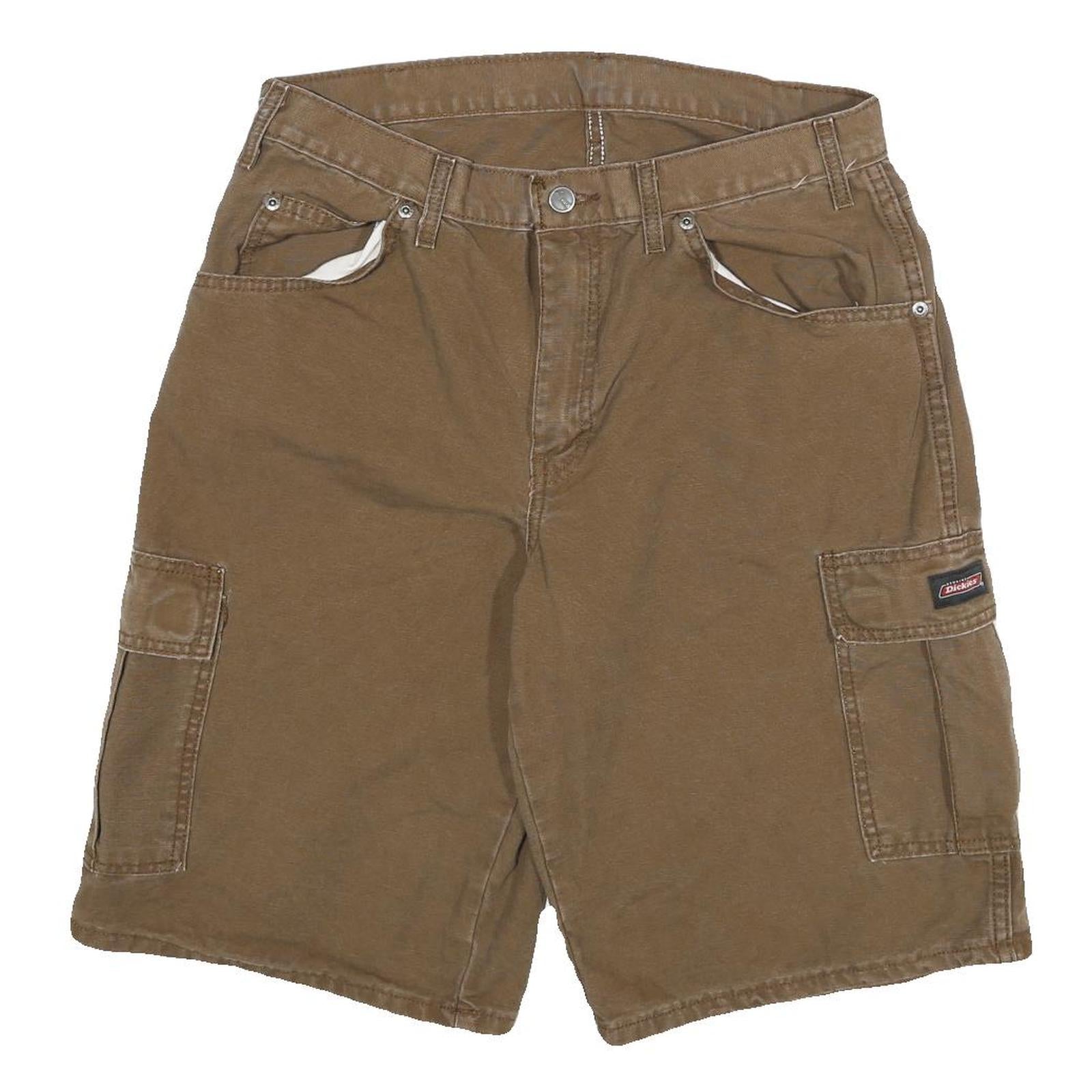 DICKIES Mens Cargo Brown Shorts XL W34 Workwear Cotton Blend Pockets Refurbished - N/A refurbished available on Cerqular