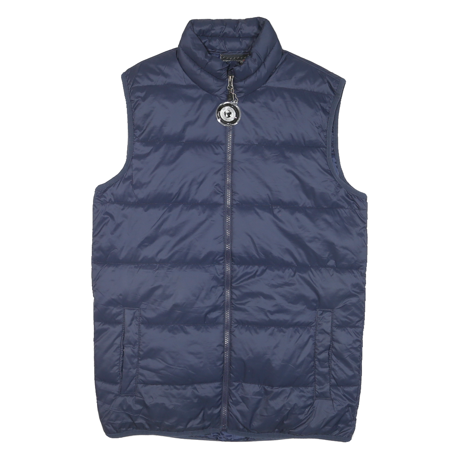 SWISSTECH Mens Blue Sleeveless Puffer Jacket M Polyester Blend Zip Casual Refurbished - N/A refurbished available on Cerqular