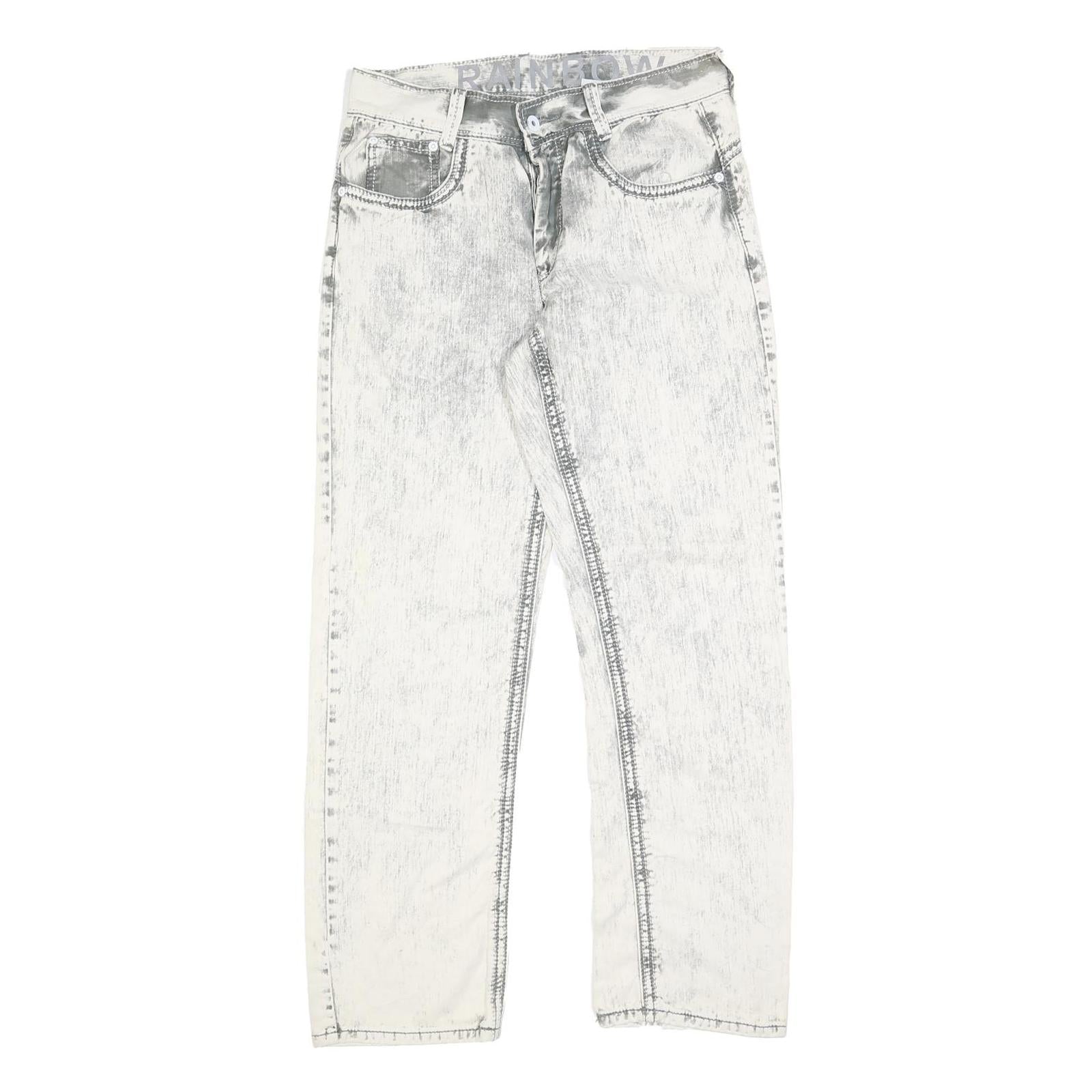 RAINBOW Womens Relaxed Cotton Blend Denim Light Wash W30 L30 Embroidered Jeans Refurbished - N/A refurbished available on Cerqular