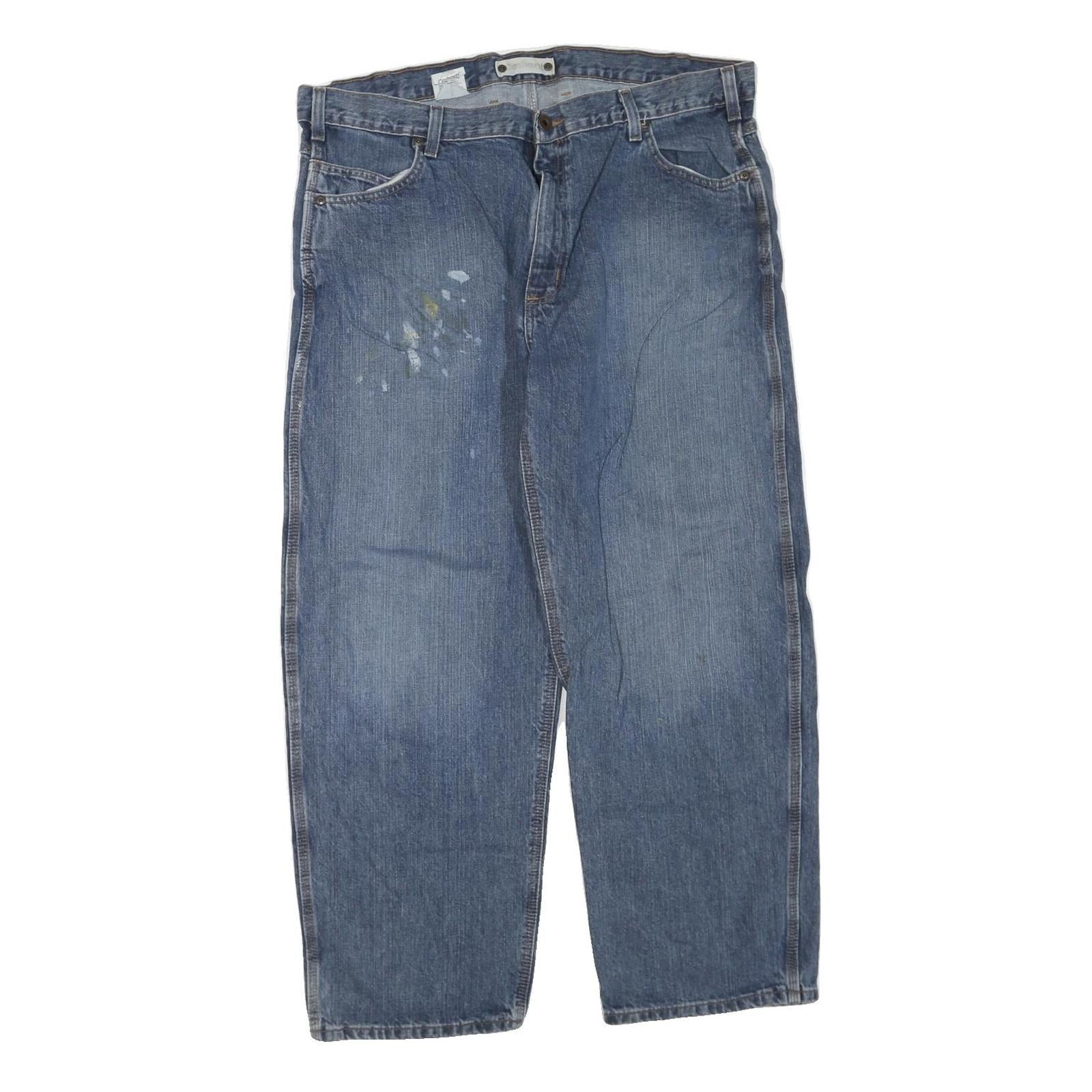 CARHARTT Mens Blue Regular Straight Denim W40 L30 Workwear Cotton Blend Zip Refurbished - N/A refurbished available on Cerqular