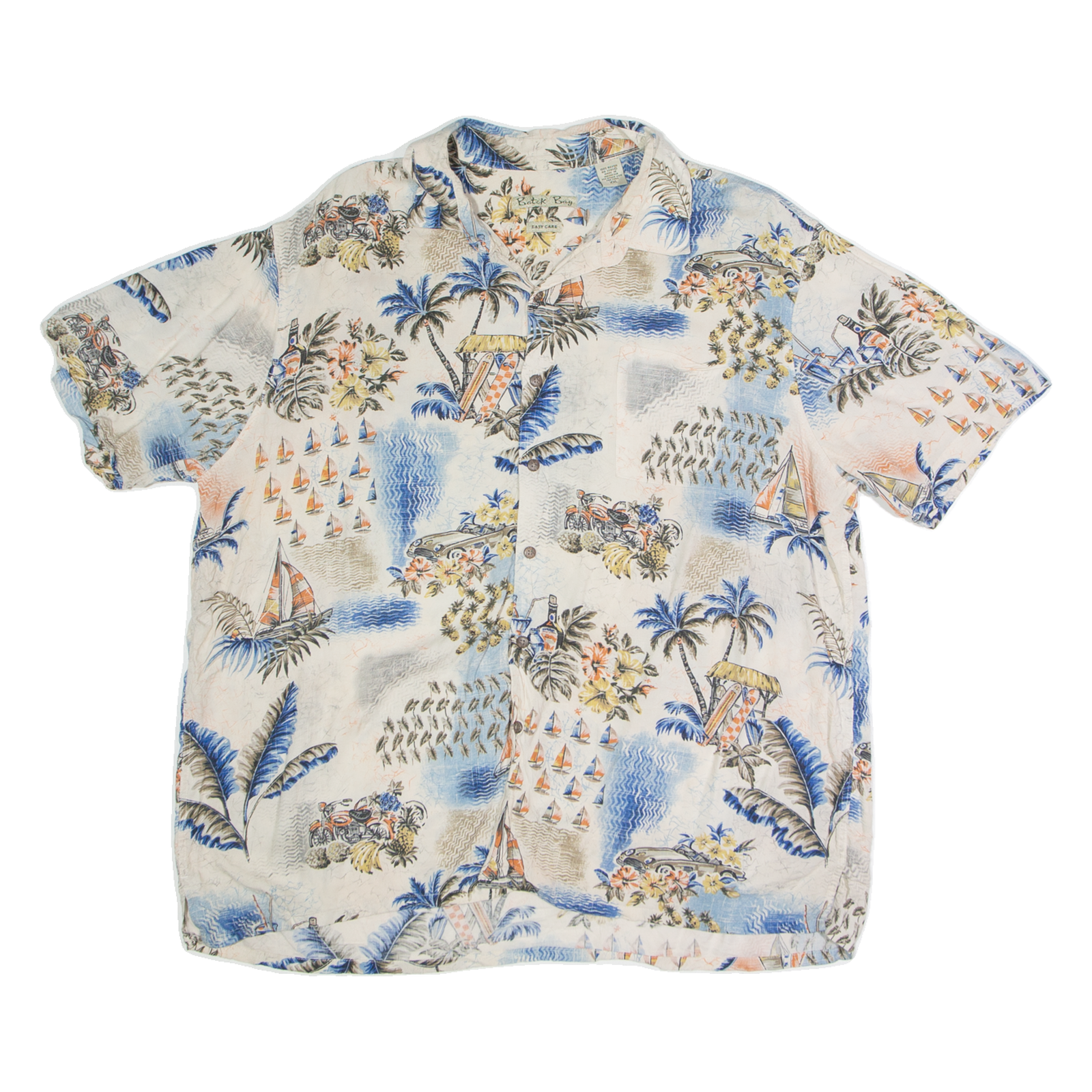 BATIK BAY Beach Mens Shirt White Crazy Pattern 2XL Refurbished - N/A refurbished available on Cerqular