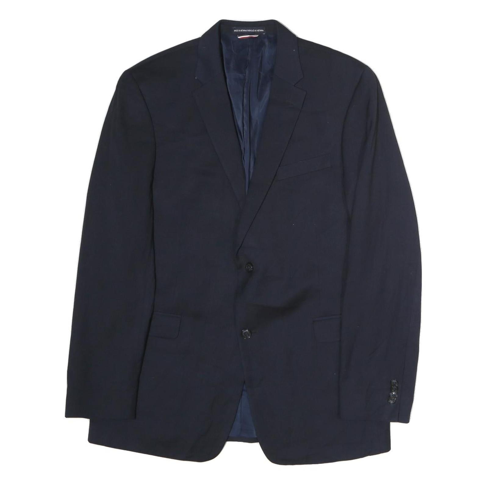 TOMMY HILFIGER Mens Navy Blue Classic Jacket M Cotton Blend Button Closure Plain Refurbished - N/A refurbished available on Cerqular