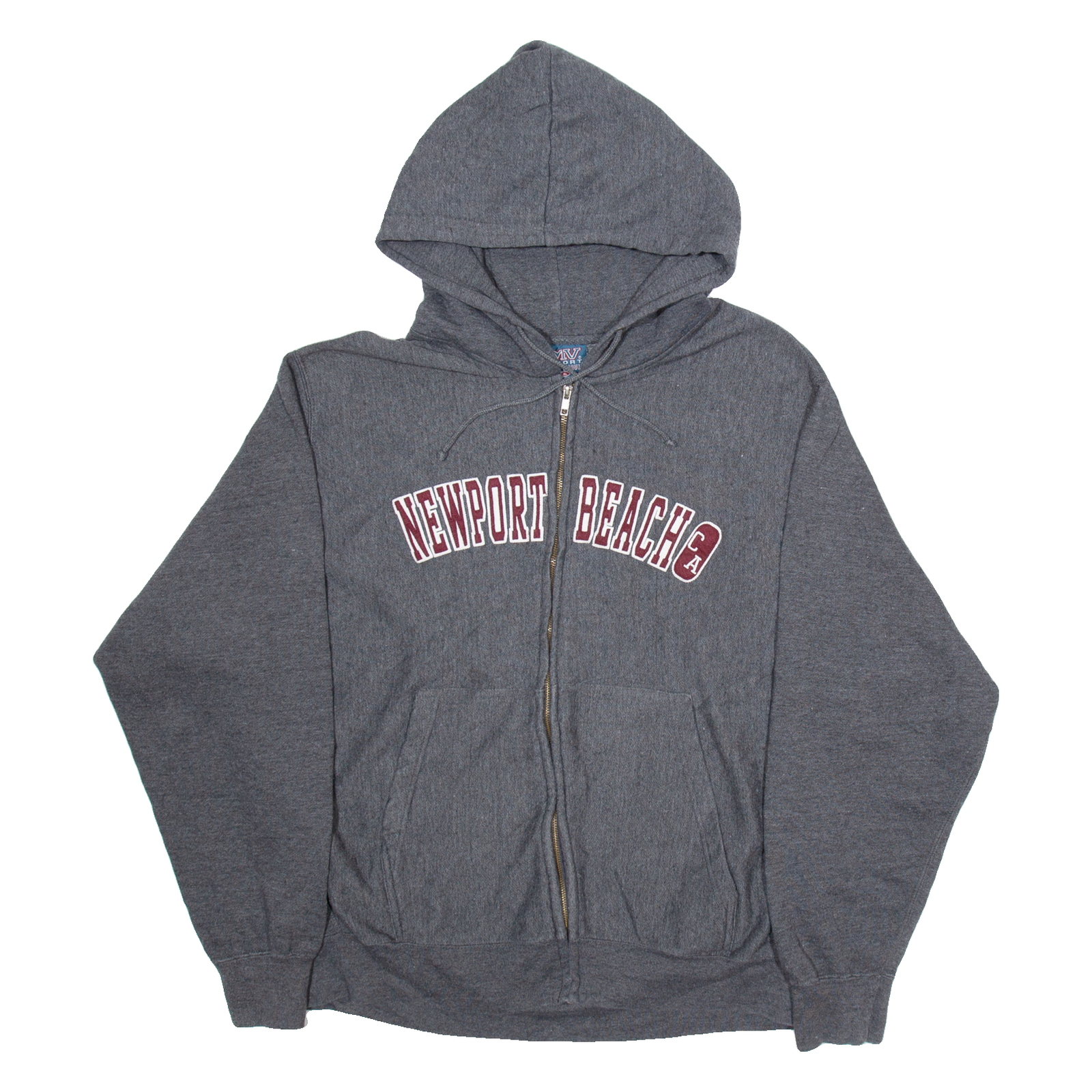 MV SPORT Newport Beach Mens Grey Hoodie Full Zip USA XL Refurbished - N/A refurbished available on Cerqular
