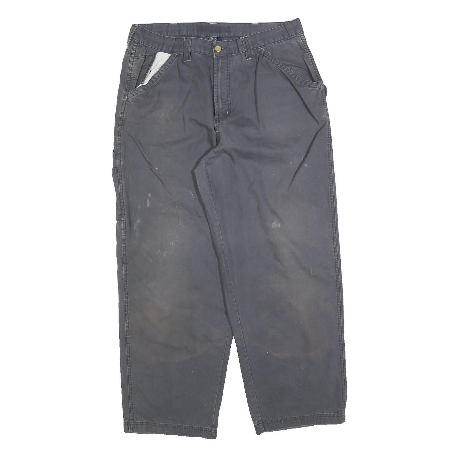 DICKIES Mens Cotton Blend Relaxed Grey Workwear Trousers W36 L32 Durable Zip Refurbished - N/A refurbished available on Cerqular