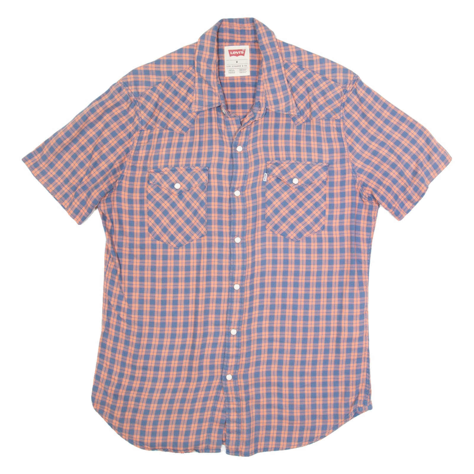 LEVI'S Mens Shirt Pink Check M Refurbished - N/A refurbished available on Cerqular