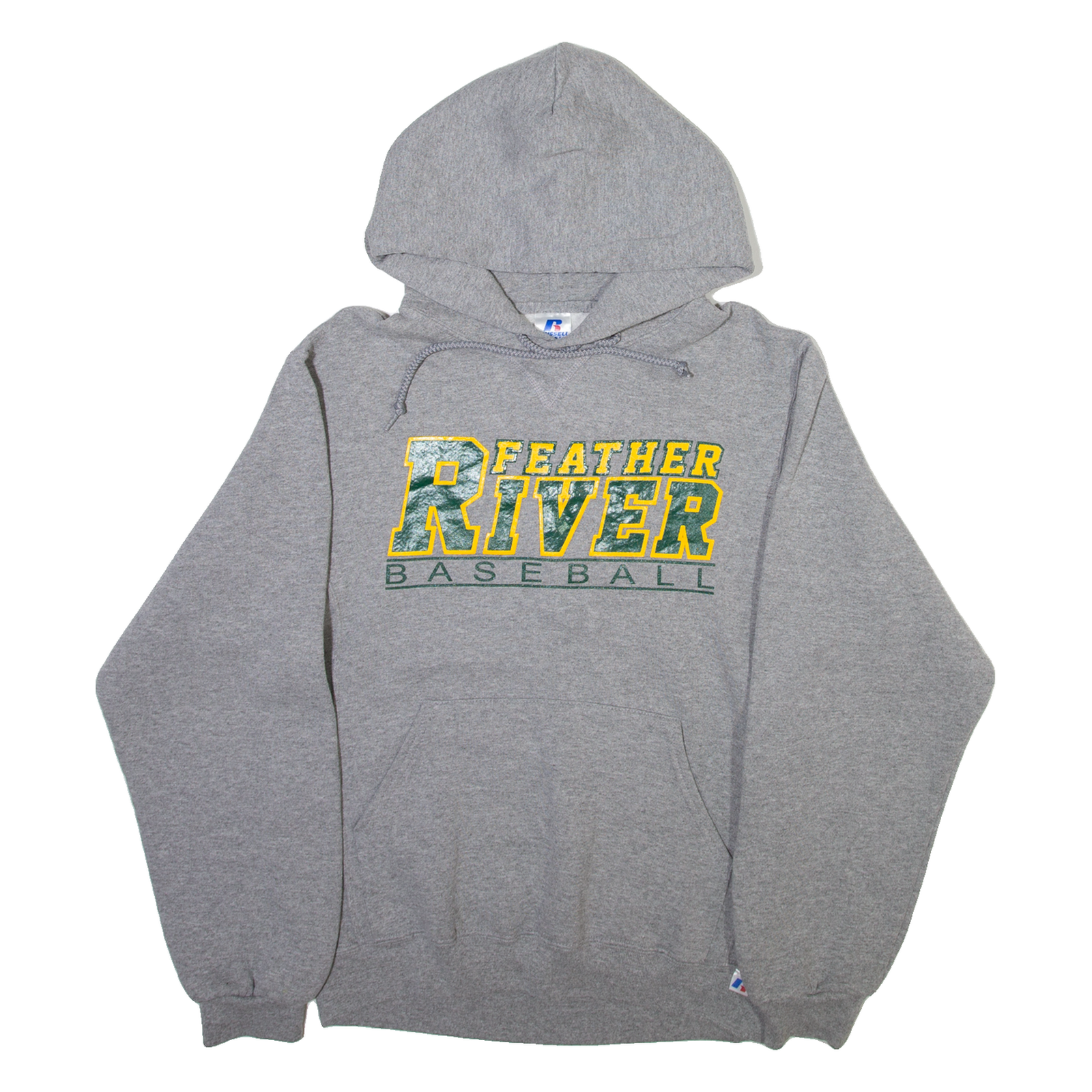 RUSSELL ATHLETIC Feathers River Baseball Mens Grey Hoodie USA S Refurbished - N/A refurbished available on Cerqular