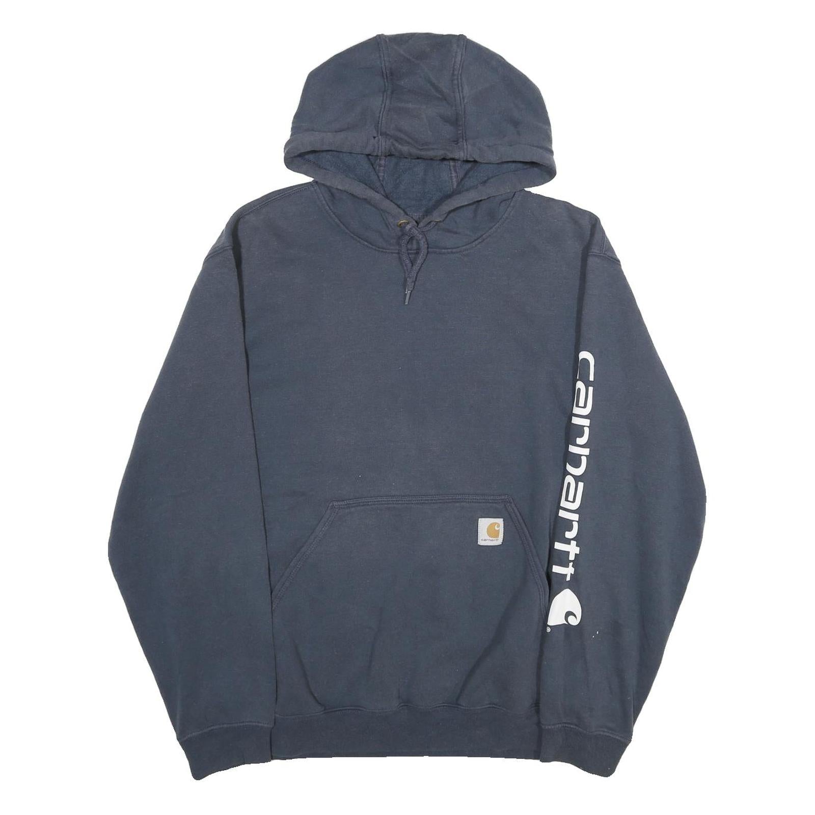 CARHARTT Mens Navy Blue Hoodie L Cotton Blend Pullover Casual Wear Street Style Refurbished - N/A refurbished available on Cerqular