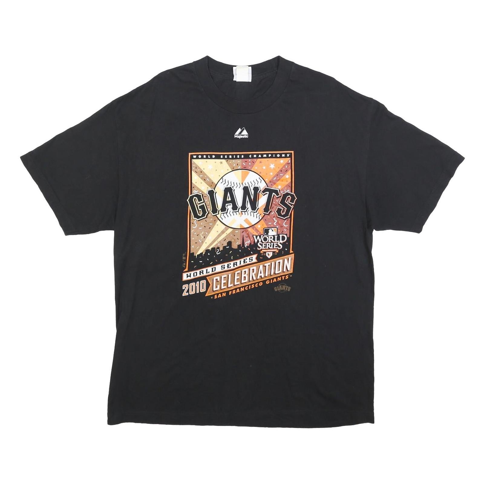 MAJESTIC Mens Black San Francisco Giants World Series 2010 Graphic T-Shirt XL Refurbished - N/A refurbished available on Cerqular