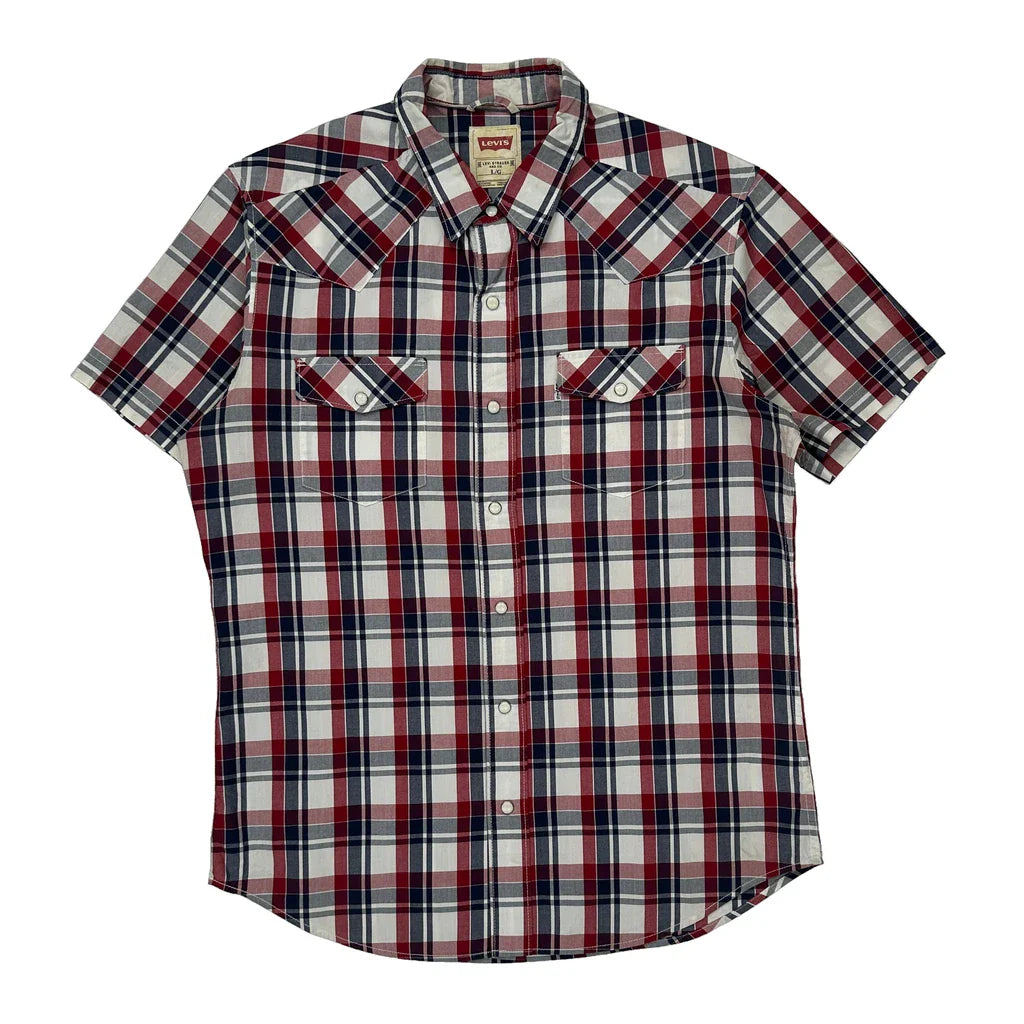 Levis Checked Short Sleeve Shirt - Large Multicoloured Cotton Refurbished - Thrifted (note: this is a term often used to describe second- refurbished available on Cerqular