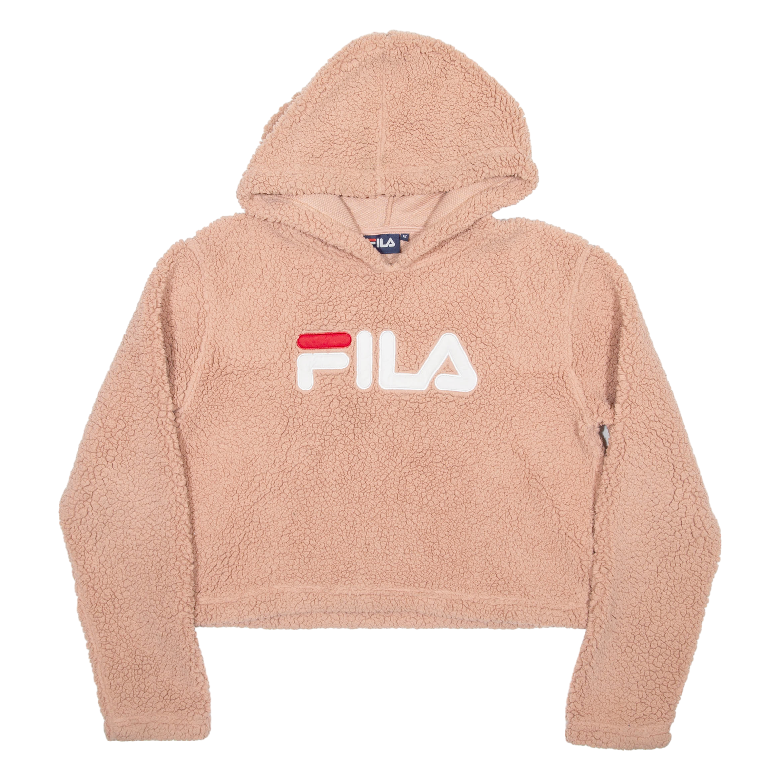 FILA Cropped Fleece Womens Pink Hoodie UK 12 Refurbished - N/A refurbished available on Cerqular